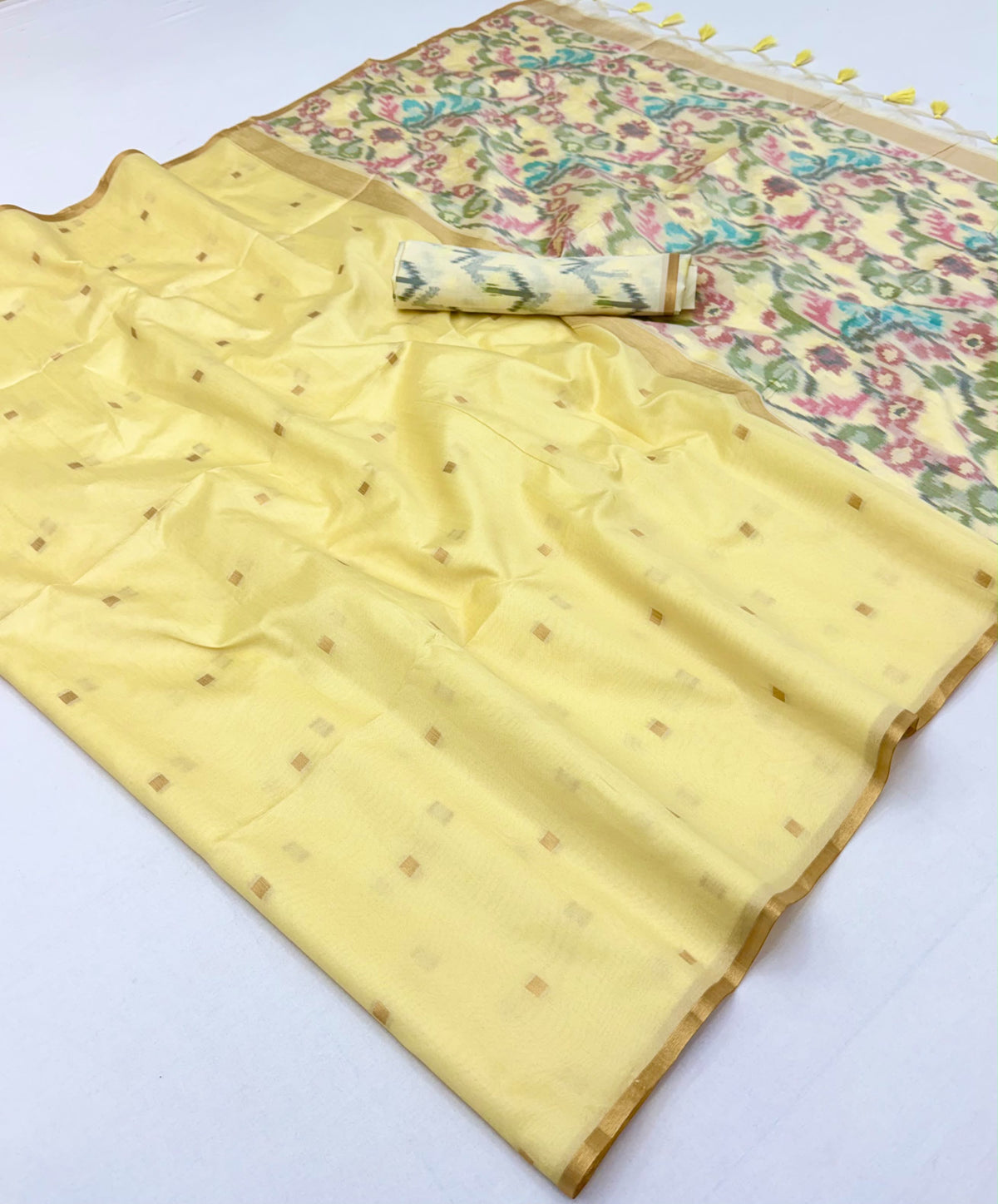 Butter Yellow Banarasi Silk Ready To Wear/Easy Saree by Stylebypanaash