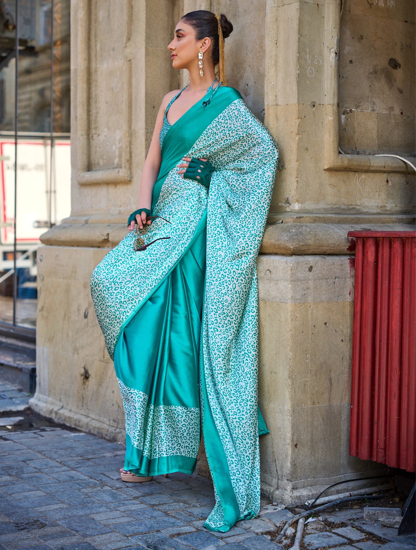 Plus Size Multicolor Crepe Silk Readymade Saree - Panaash Saree