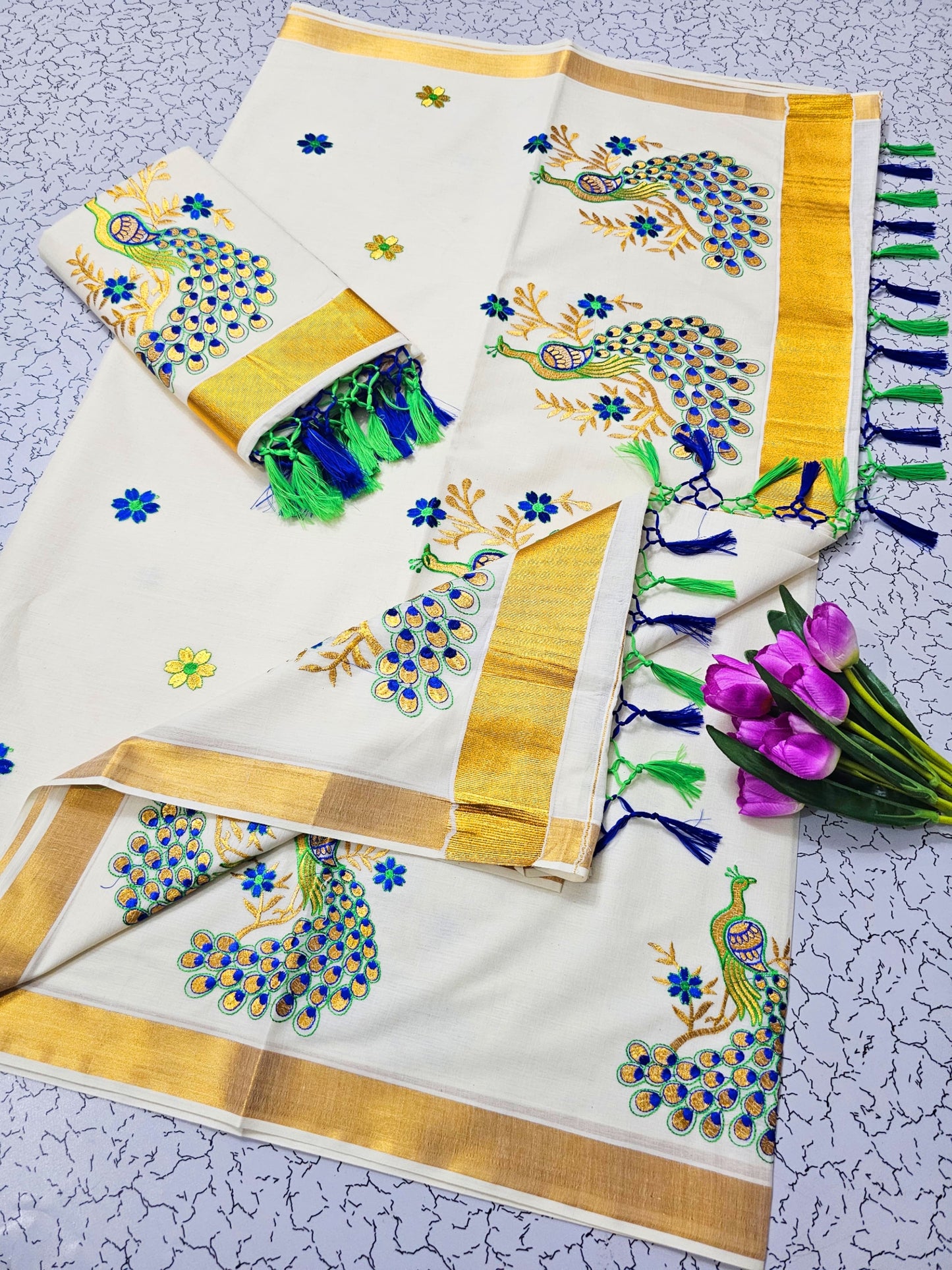Kerala Mul Cotton Kasavu Easy/Readymade Saree