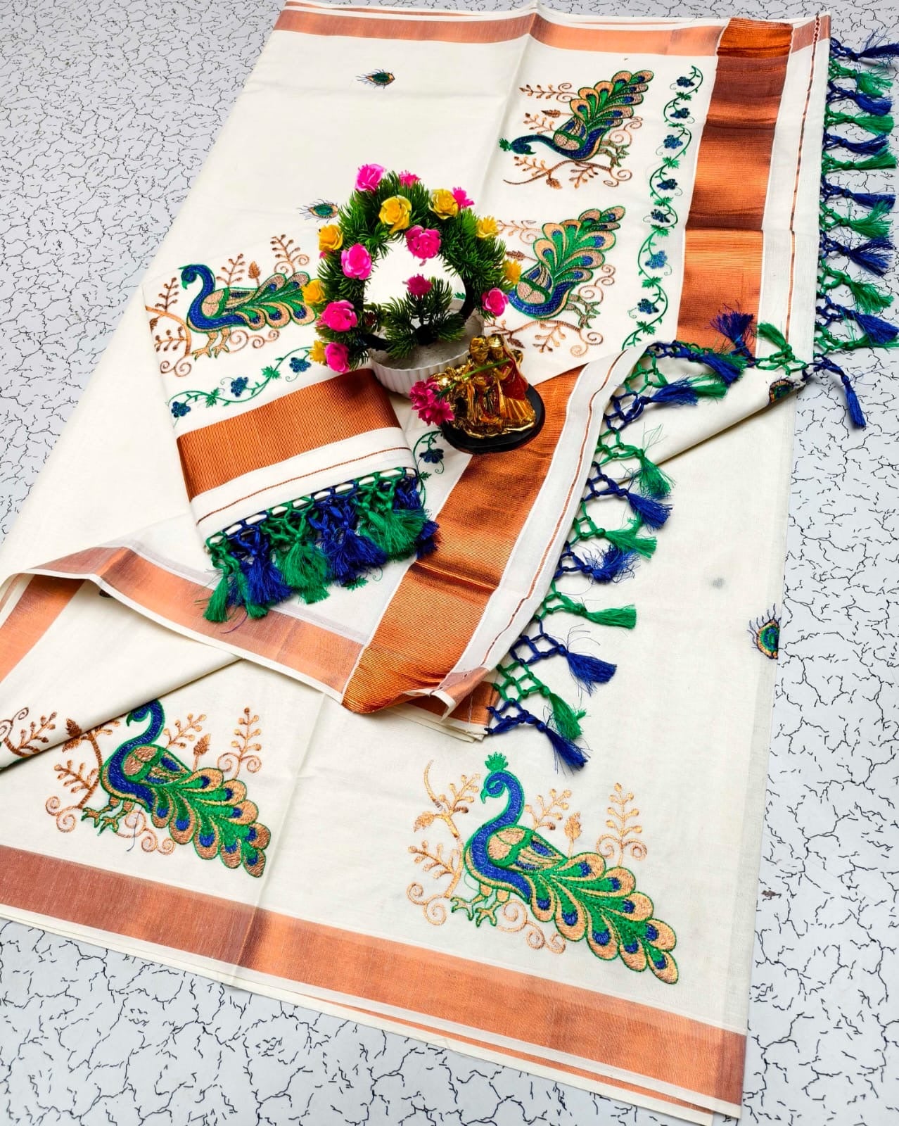 Kerala Mul Cotton Kasavu Easy/Readymade Saree