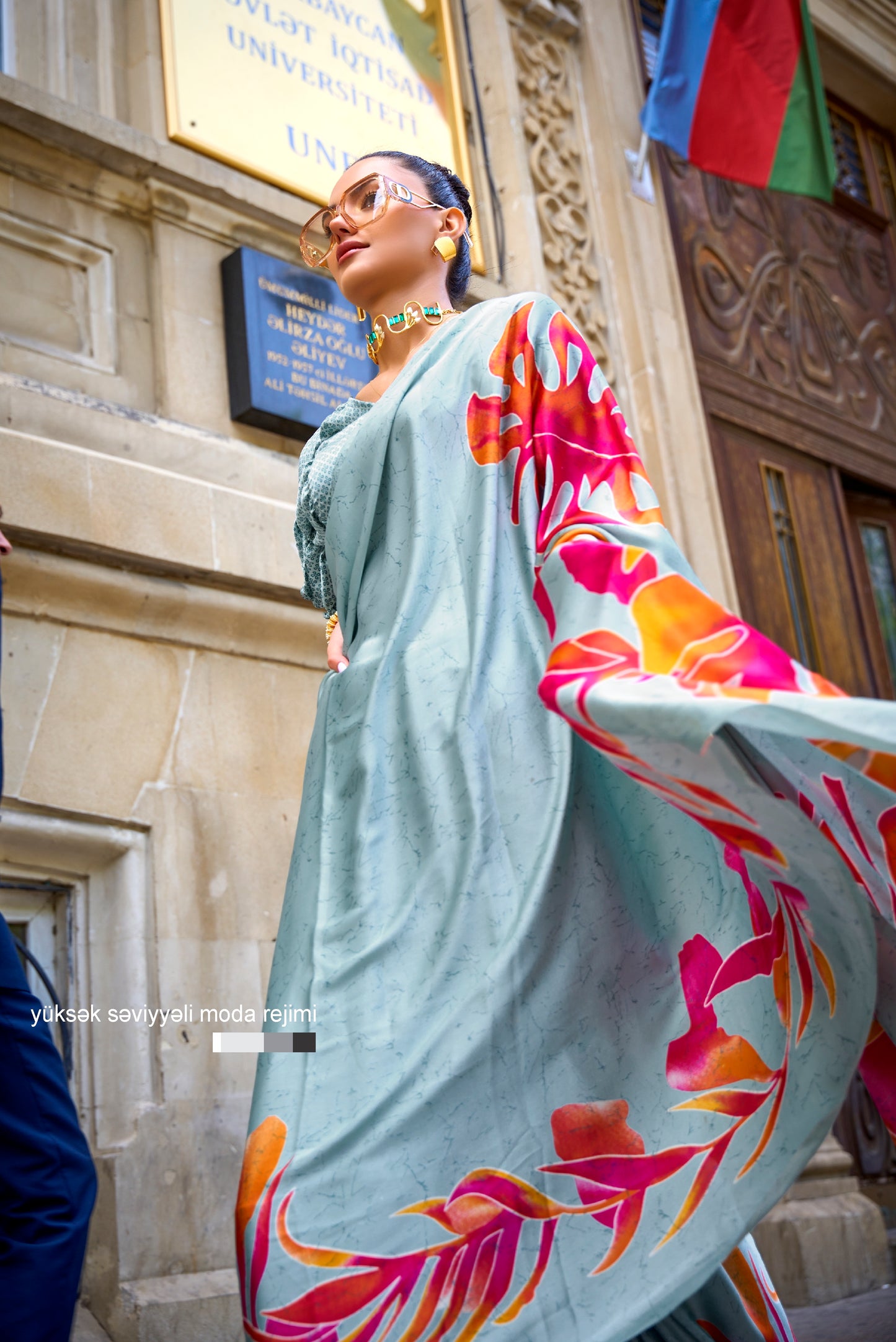 Multicolor Crepe Silk Readymade Saree