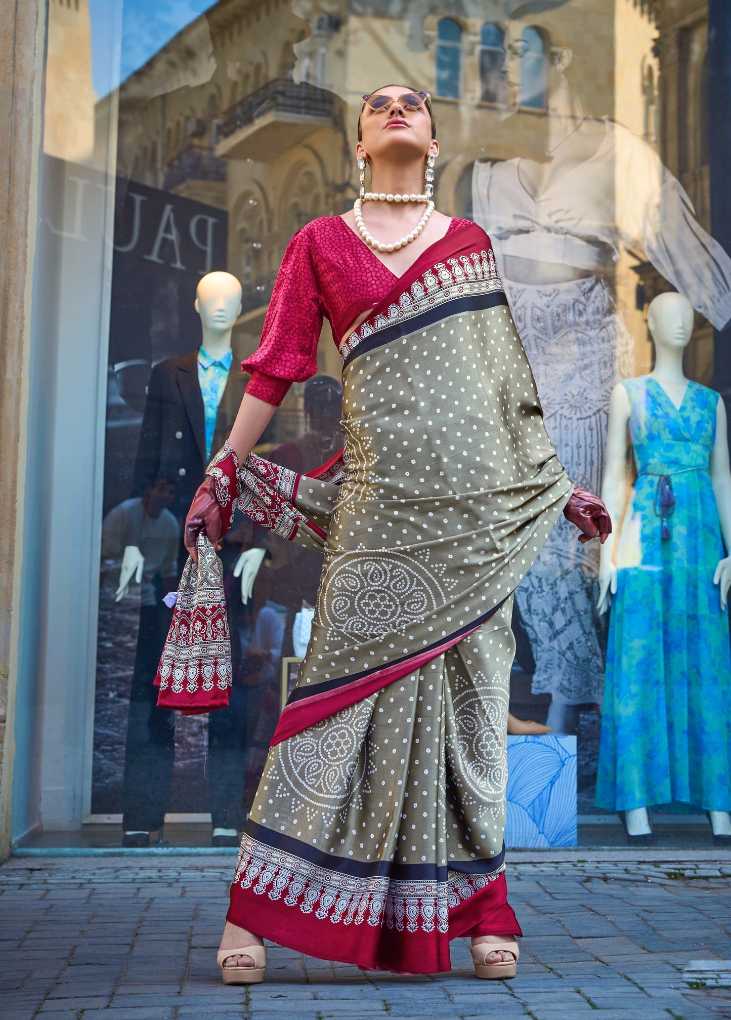 Plus Size Multicolor Crepe Silk Readymade Saree - Panaash Saree