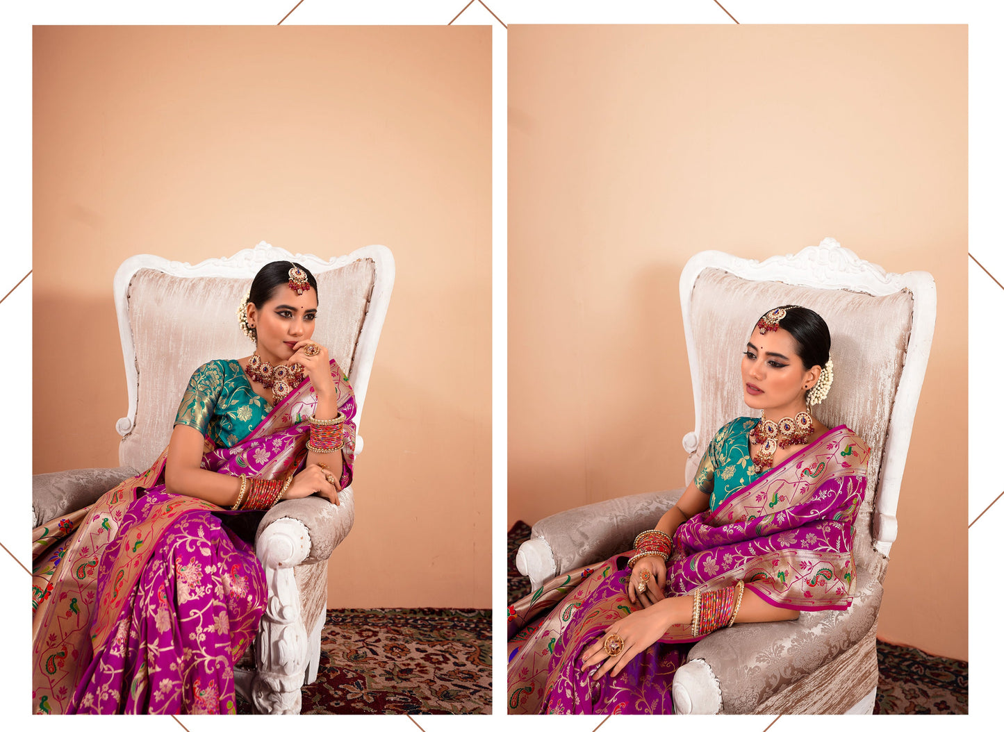 Purple Paithani Silk Readymade/Easy Saree