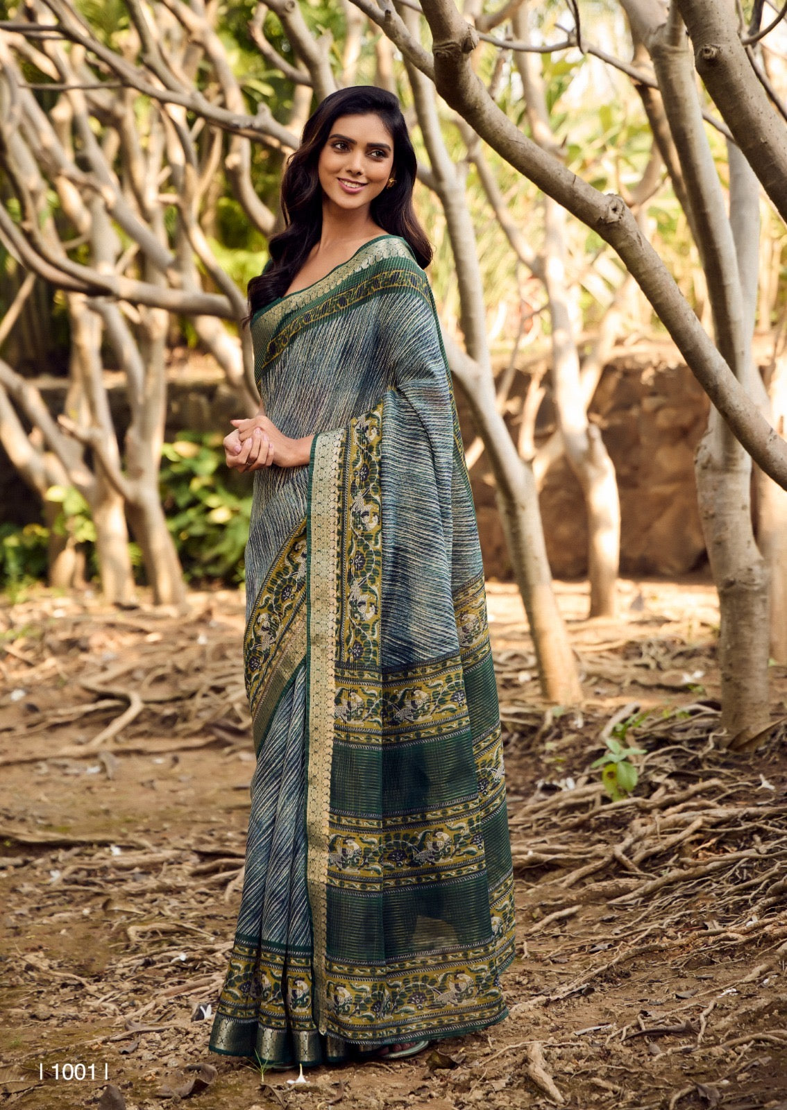 Multicolor Silk Cotton Readymade/Easy Saree