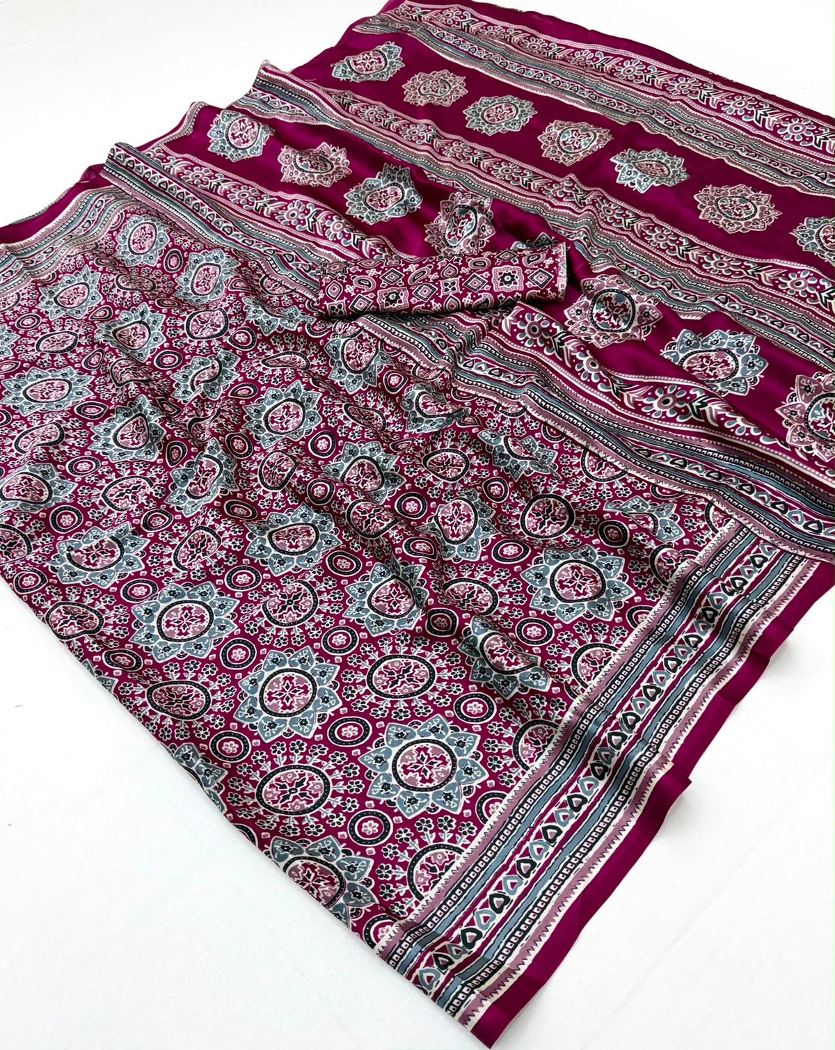 Magenta Modal Silk Ready To Wear/Easy Saree by Stylebypanaash