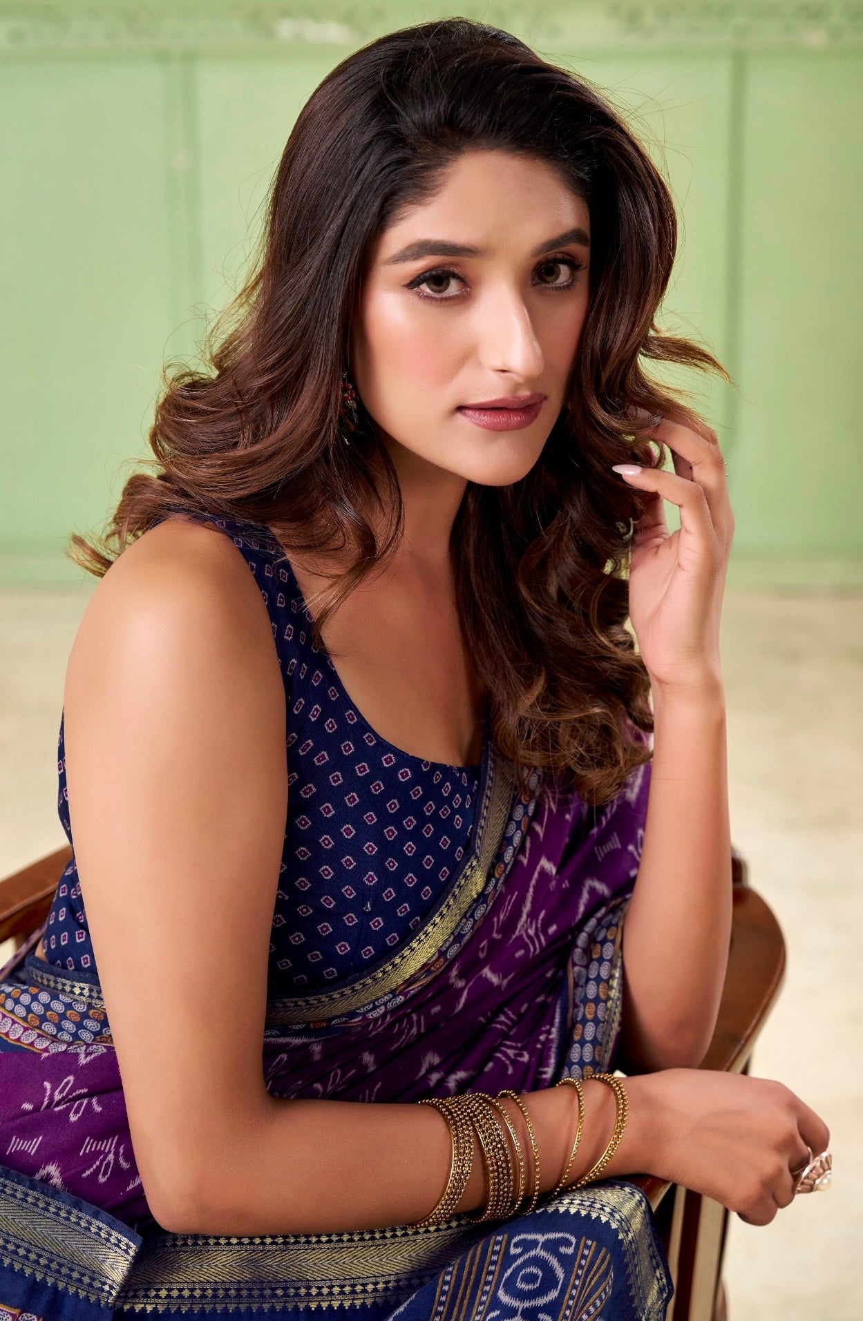 Purple Mul Cotton Easy/Readymade Saree