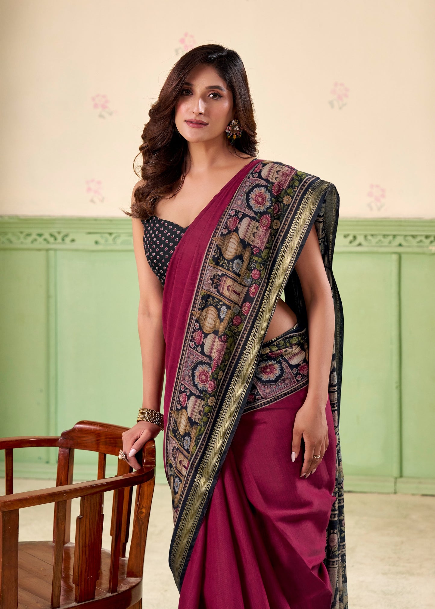 Maroon Mul Cotton Easy/Readymade Saree
