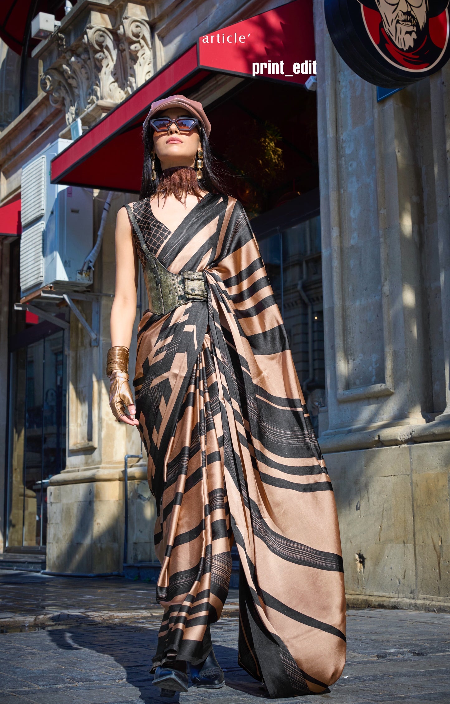 Plus Size Multicolor Crepe Silk Readymade Saree - Panaash Saree
