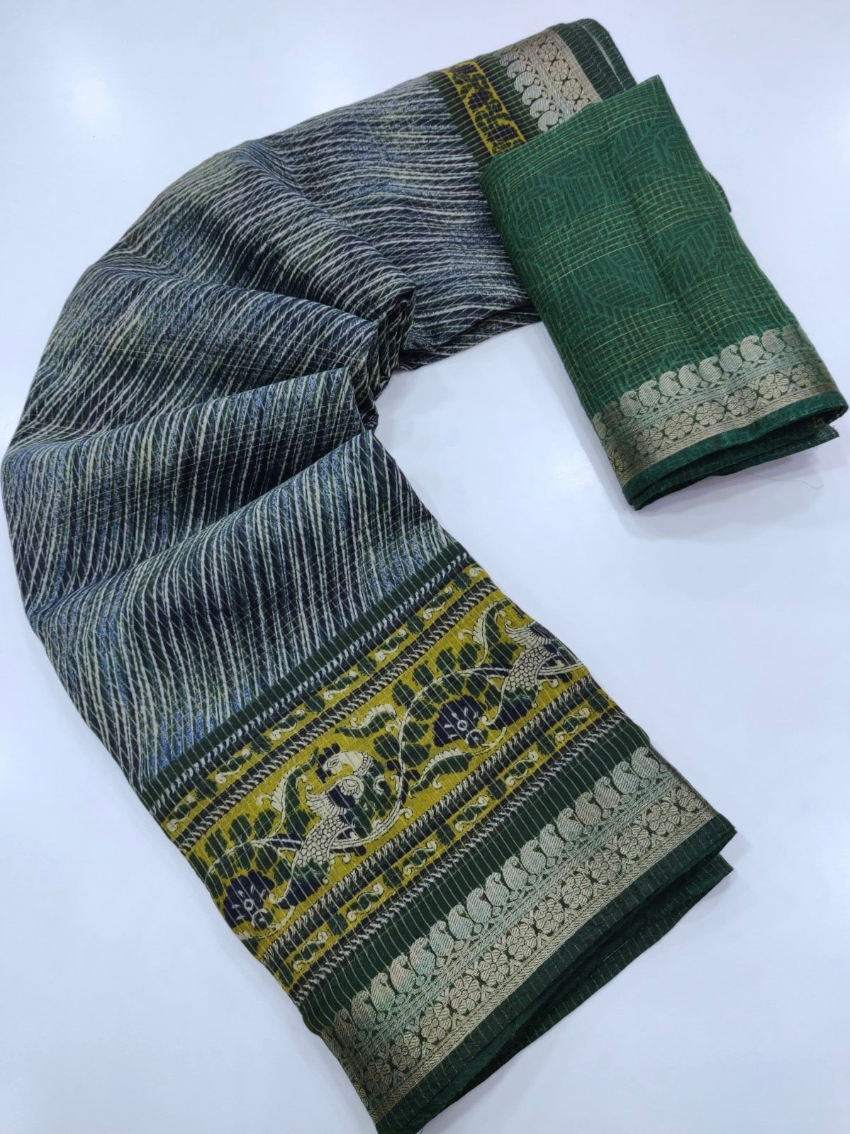Multicolor Silk Cotton Readymade/Easy Saree
