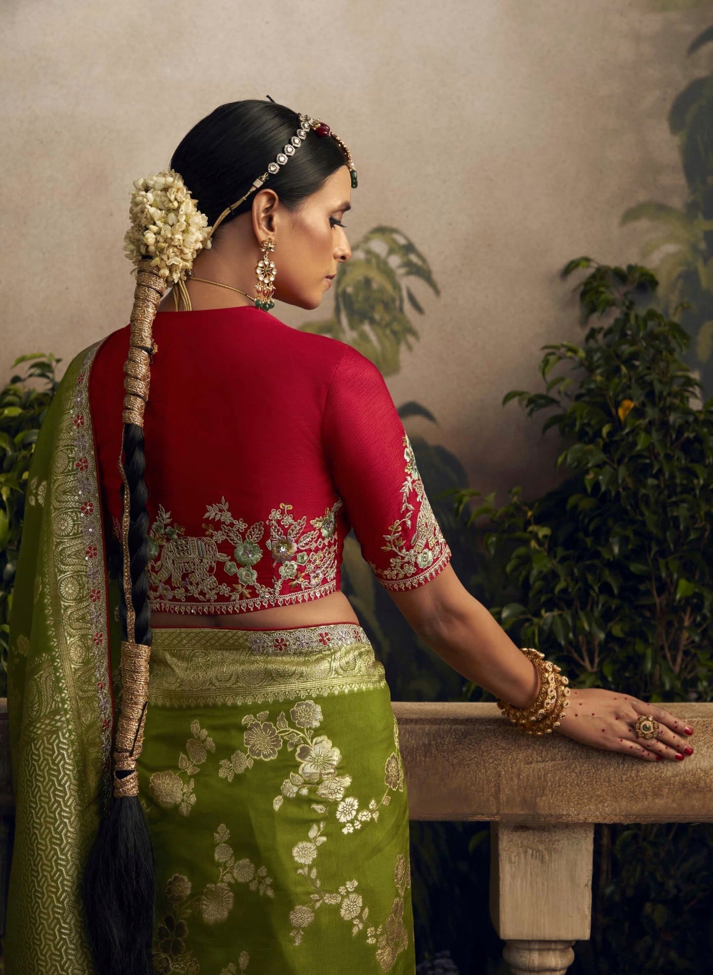 Green Color Designer Kanjivaram Silk Readymade/Easy Saree - Panaash Saree