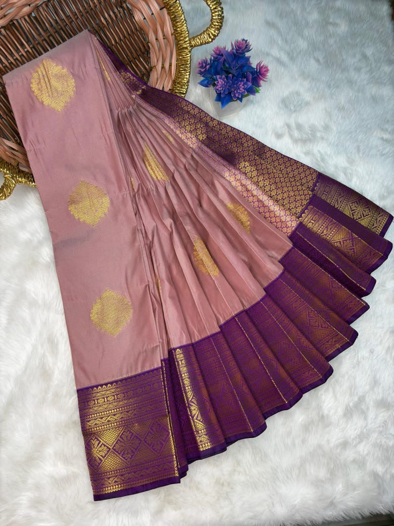 Mauve Kanjivaram Silk Readymade/Easy Saree