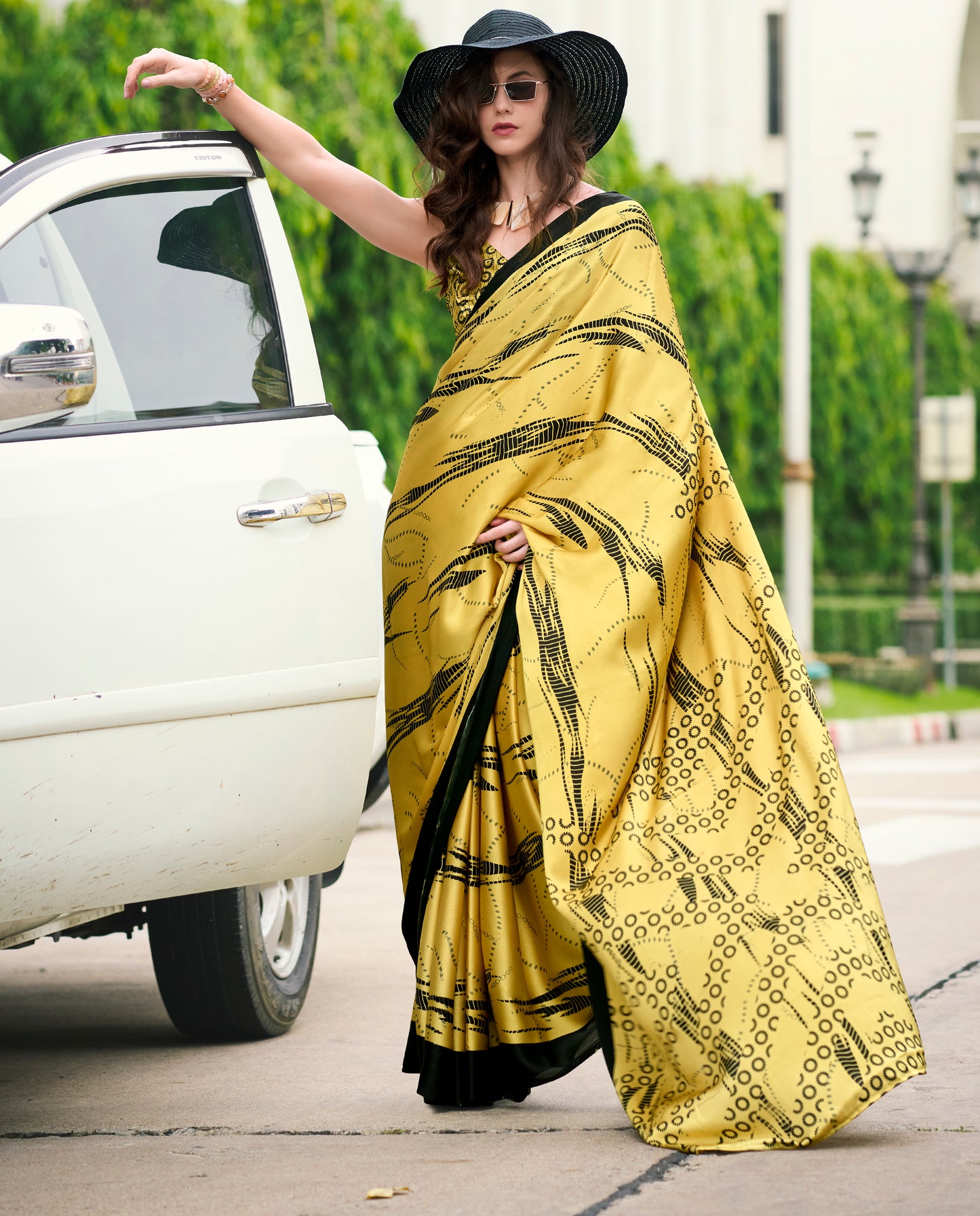 Plus Size Multi Color Crepe Silk Readymade Saree - Panaash Saree
