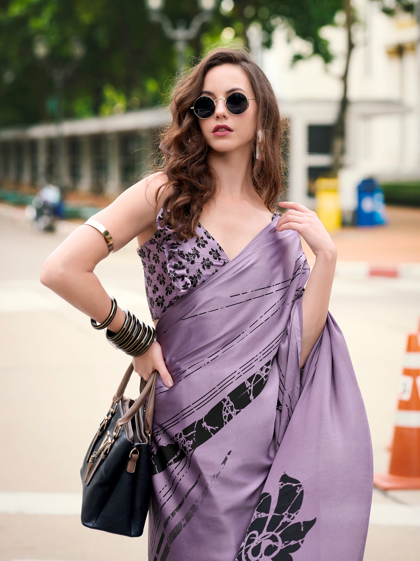 Plus Size Multi Color Crepe Silk Readymade Saree - Panaash Saree