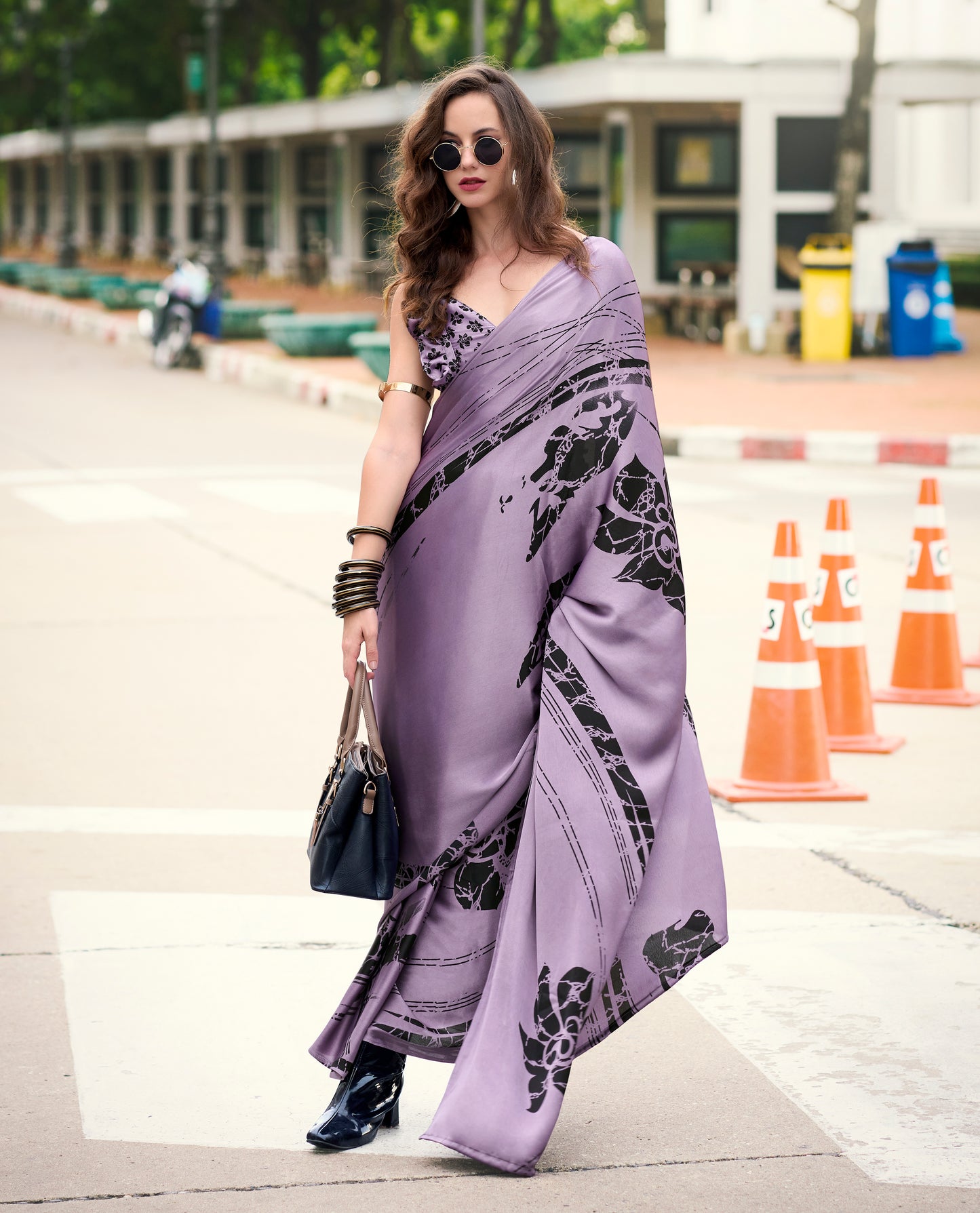 Plus Size Multi Color Crepe Silk Readymade Saree - Panaash Saree