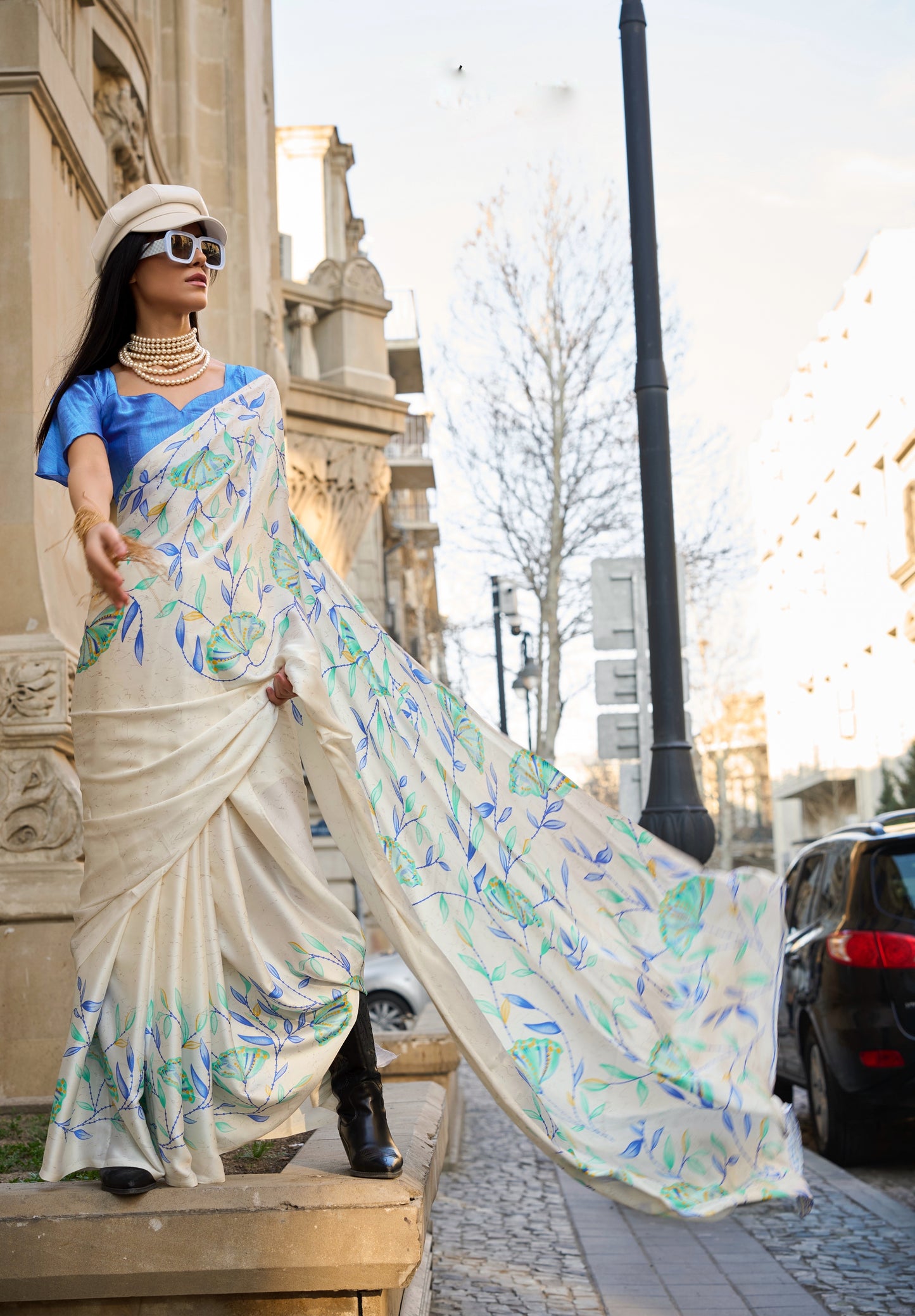 Plus Size Multicolor Crepe Silk Readymade Saree - Panaash Saree