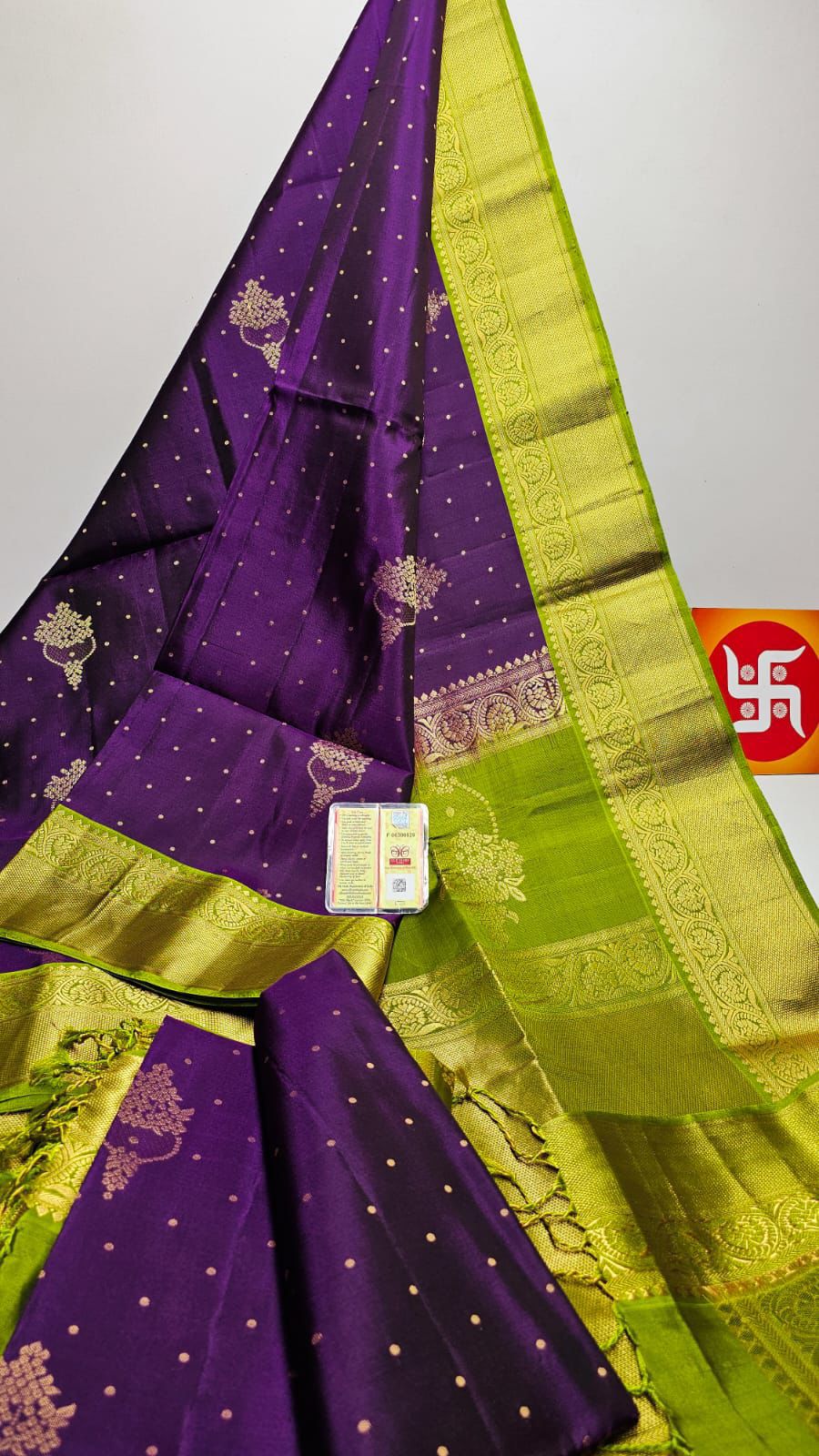 Purple Handloom Pure Coimbatore Silk Readymade/Easy Saree