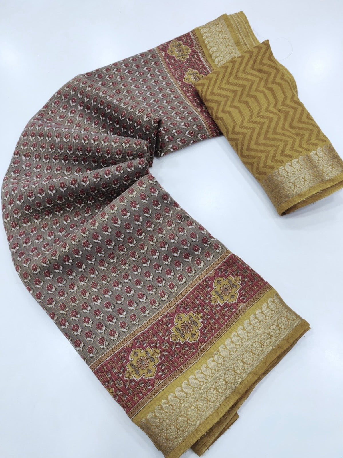 Multicolor Silk Cotton Readymade/Easy Saree