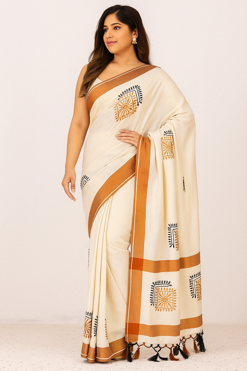 Kerala Mul Cotton Kasavu Easy/Readymade Saree