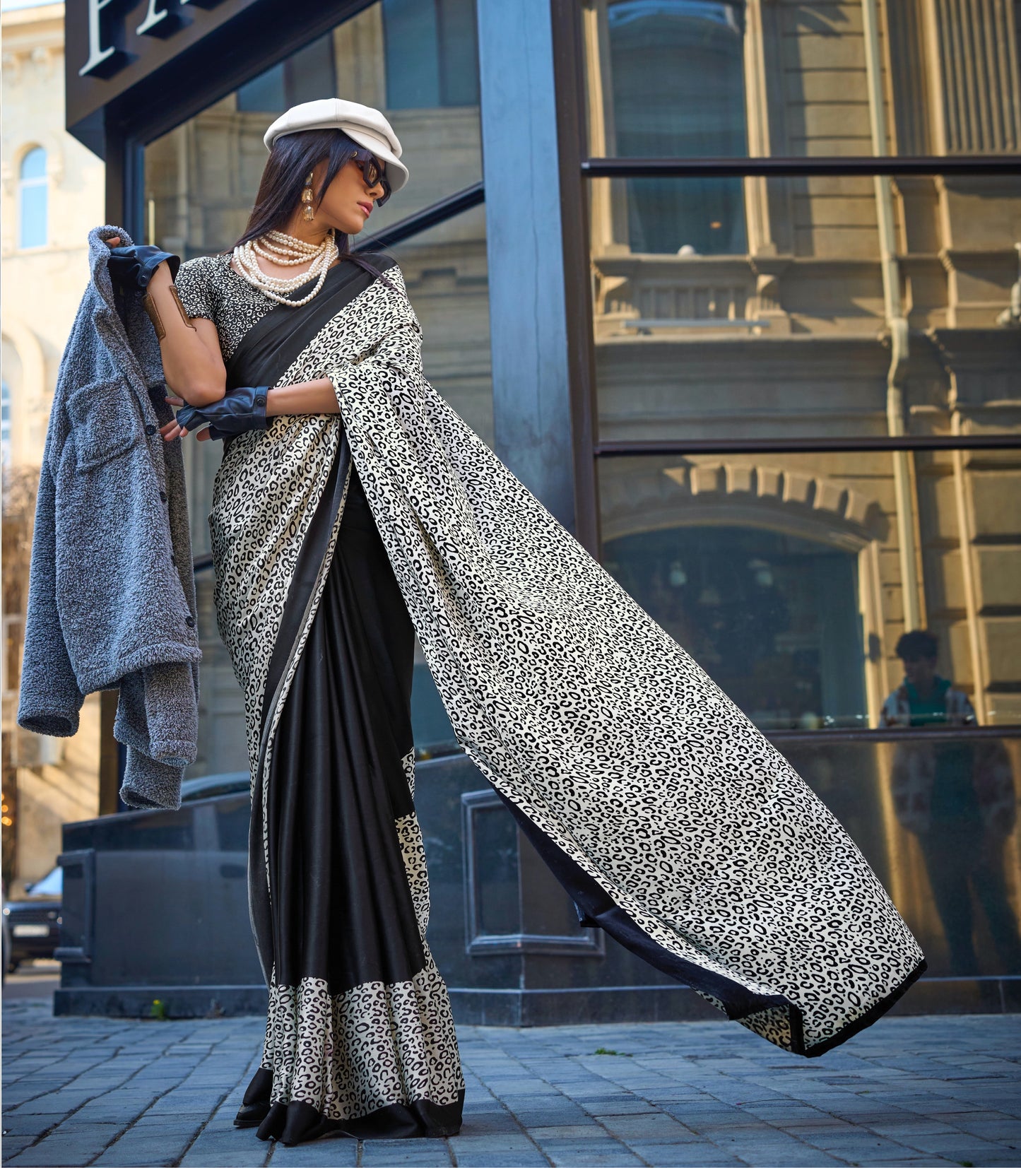 Multicolor Readymade/Easy Crepe Silk Saree - Panaash Saree