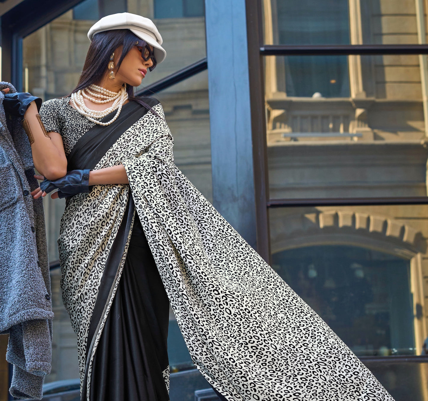 Multicolor Readymade/Easy Crepe Silk Saree - Panaash Saree
