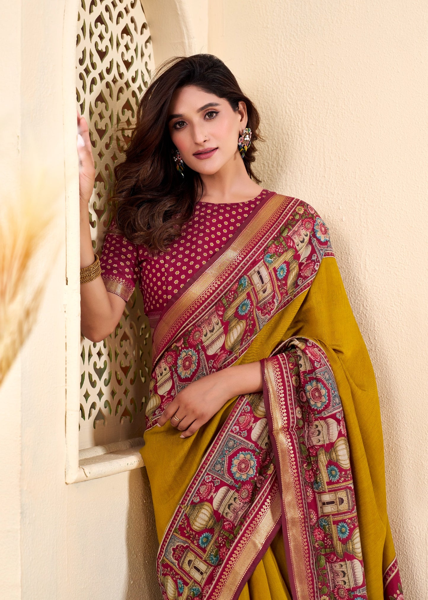 Mustard Mul Cotton Easy/Readymade Saree