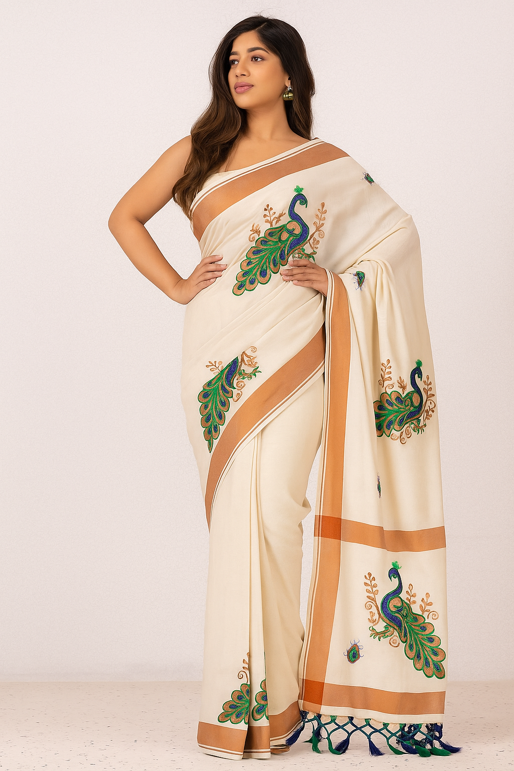 Kerala Mul Cotton Kasavu Easy/Readymade Saree