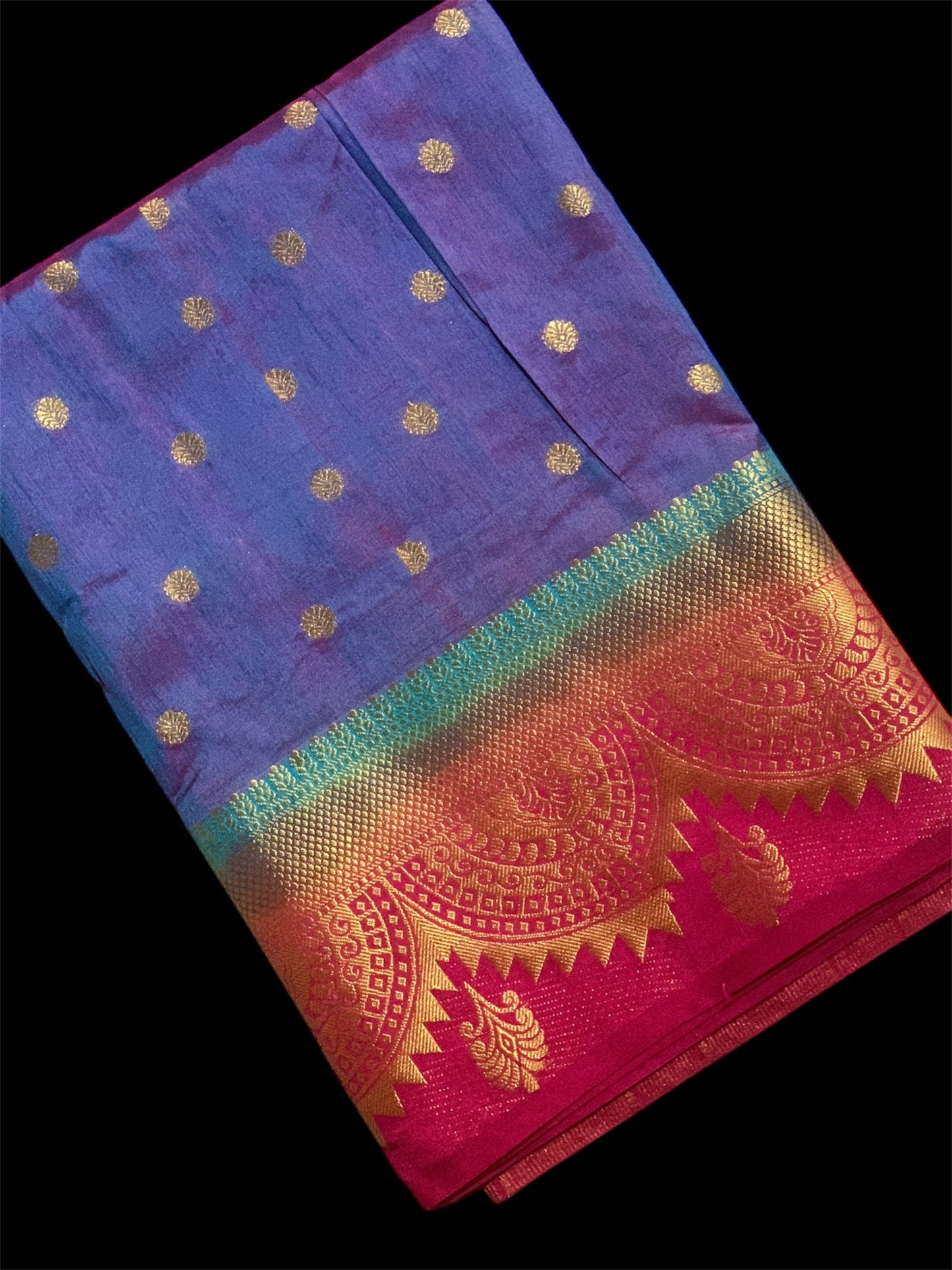 Blue Color Silk Readymade/Easy Saree (Clearance)