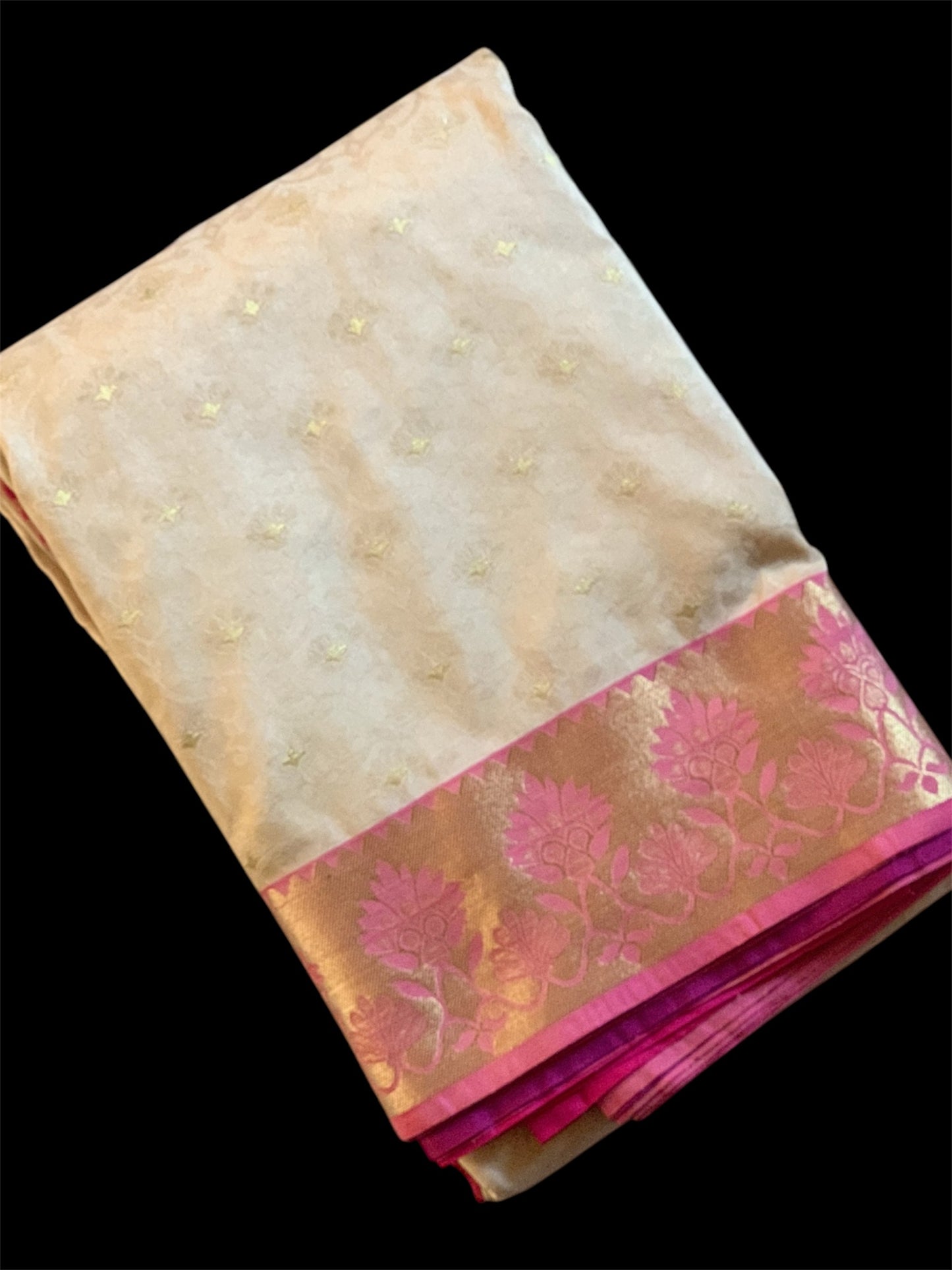 Off White Color Silk Readymade/Easy Saree (Clearance)