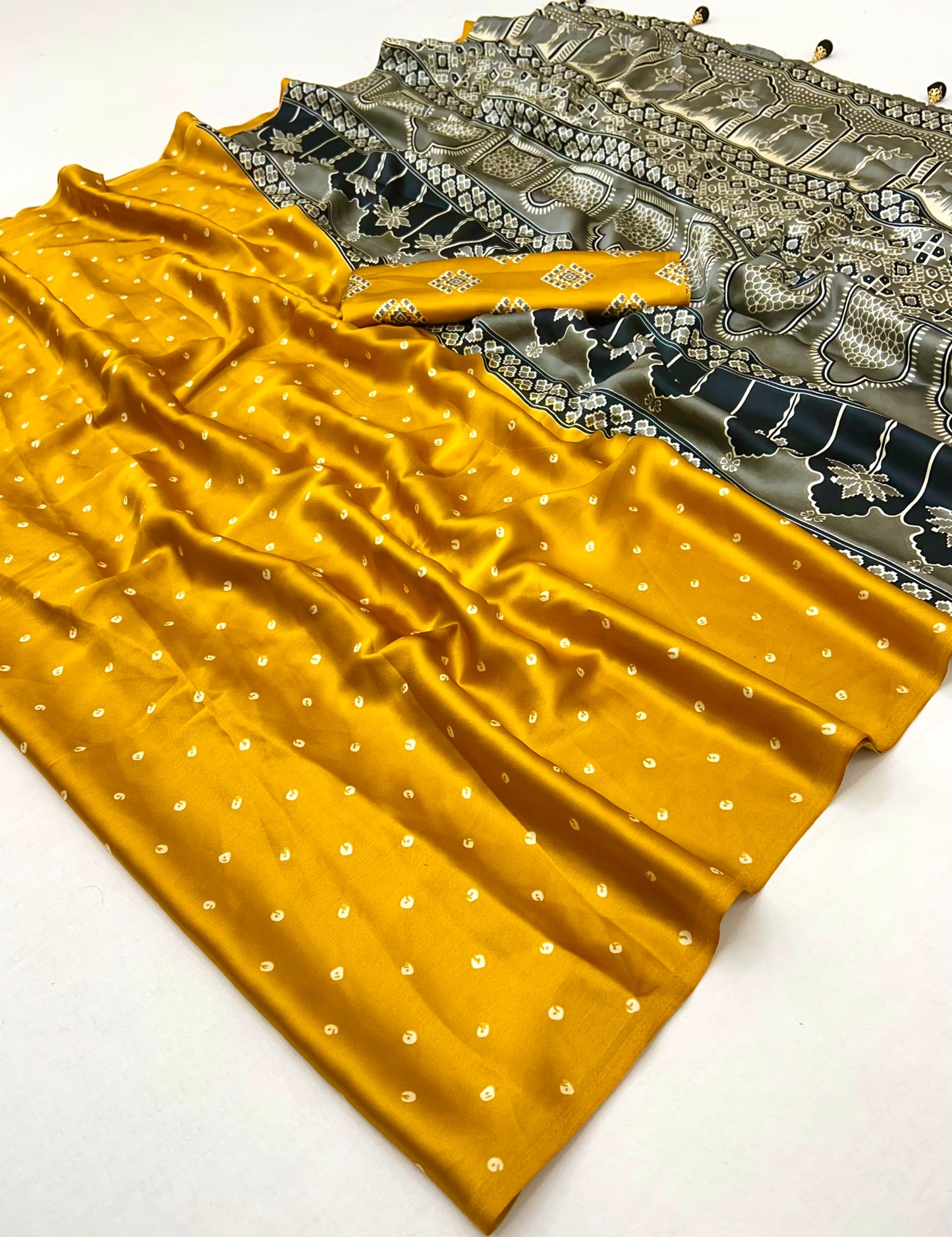 Musturd Yellow Modal Silk Office wear Readymade/Easy Saree