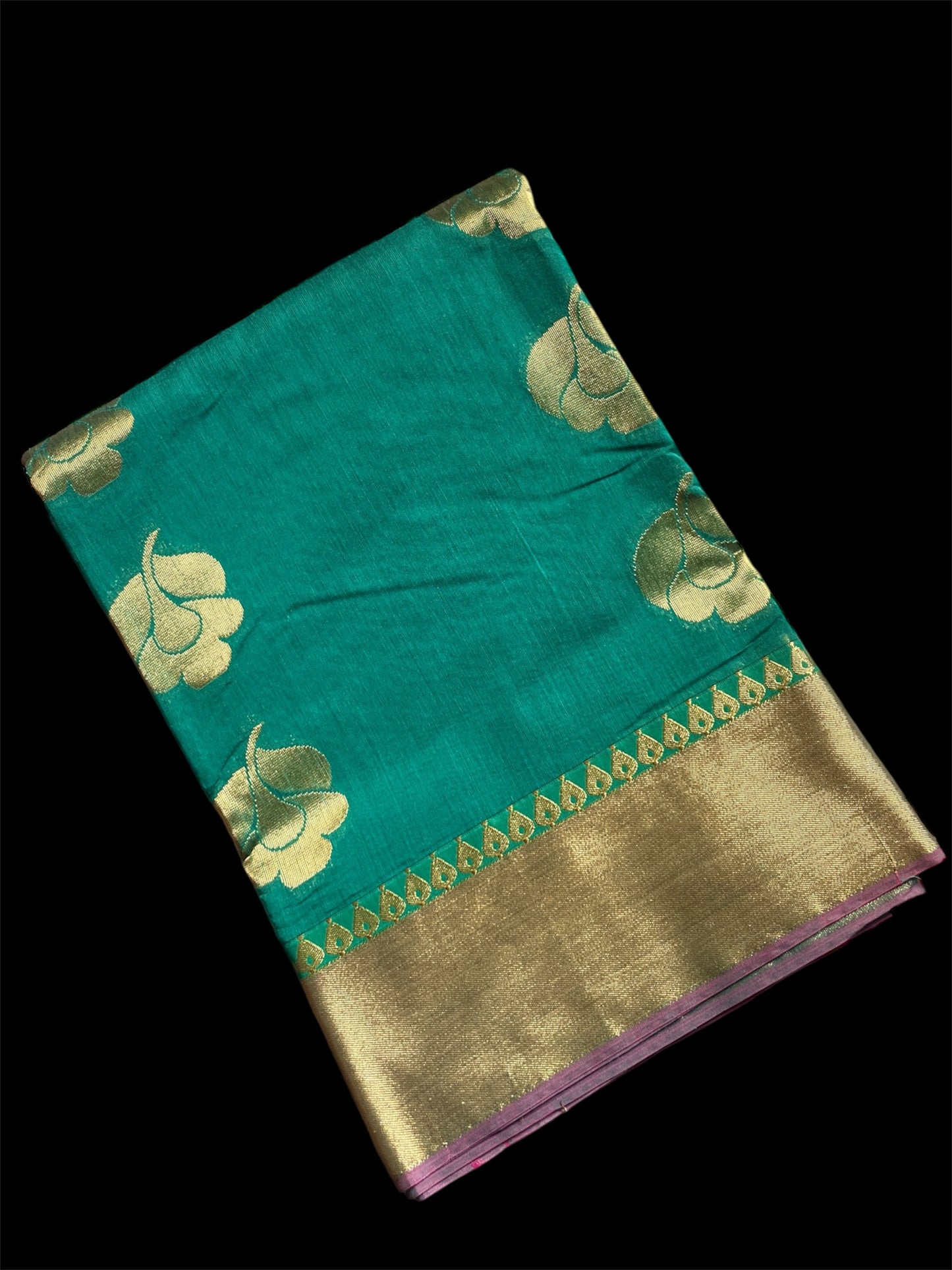 Green Color Silk Cotton Readymade Saree