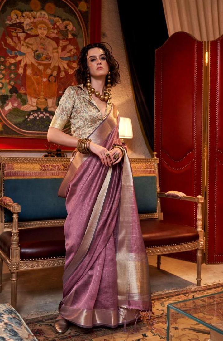 Magenta Color Silk Readymade/Easy Saree With Fancy Blouse