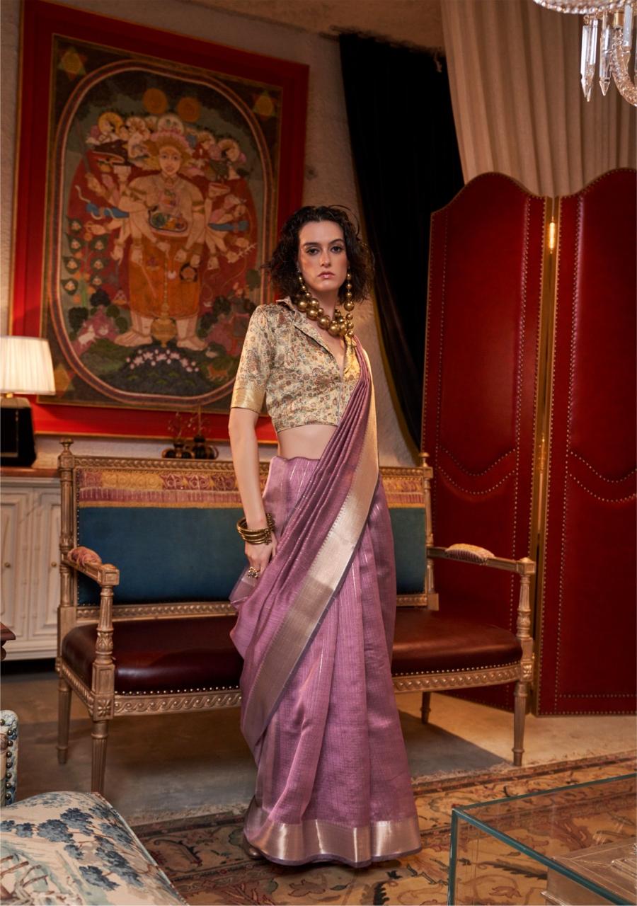 Magenta Color Silk Readymade/Easy Saree With Fancy Blouse