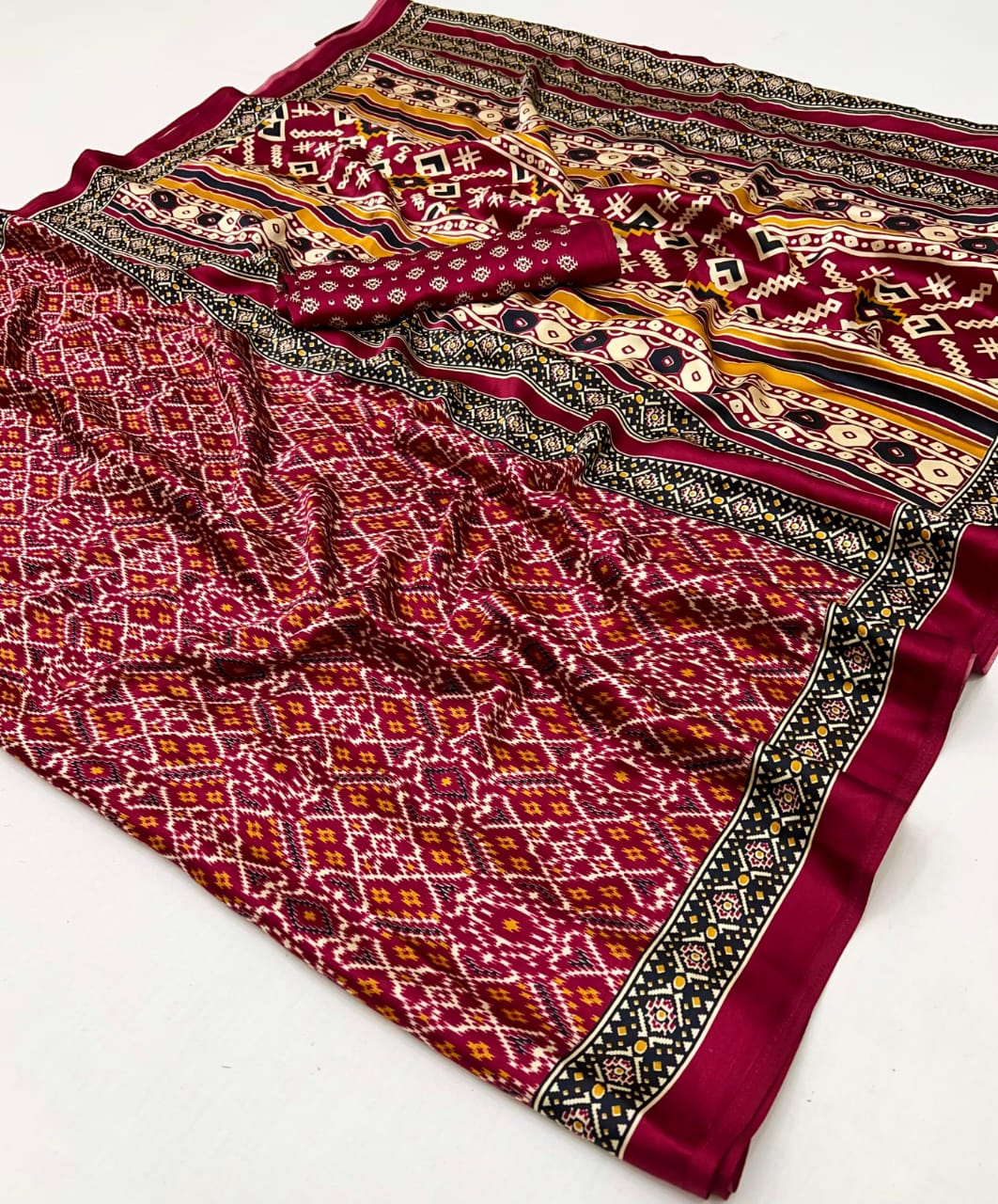 Maroon Color Office Wear Crepe Silk Easy/Readymade Saree