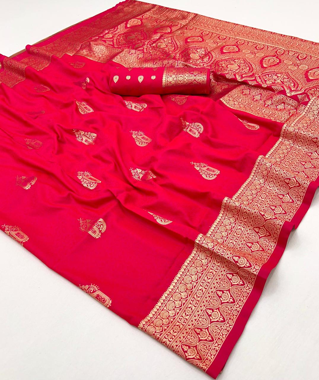 Pink Color Kanjivaram Silk Readymade/Easy Saree