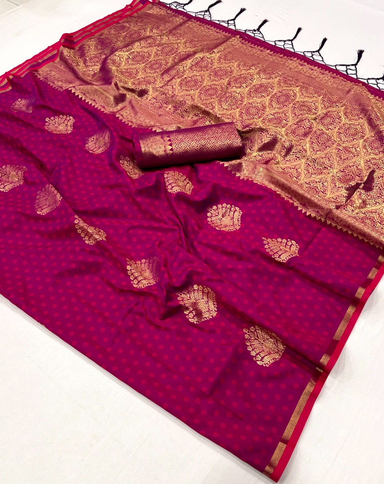 Purple Kanjivaram Silk Readymade/Easy Saree - Panaash Saree