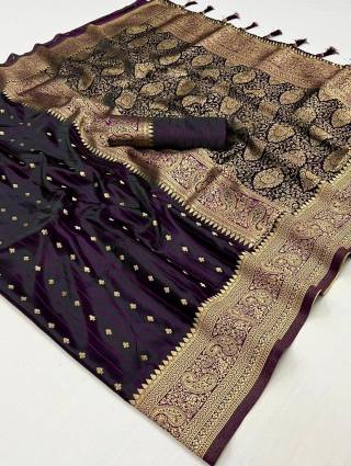 Plus Size Purple Color Satin Silk Readymade Saree - Panaash Saree