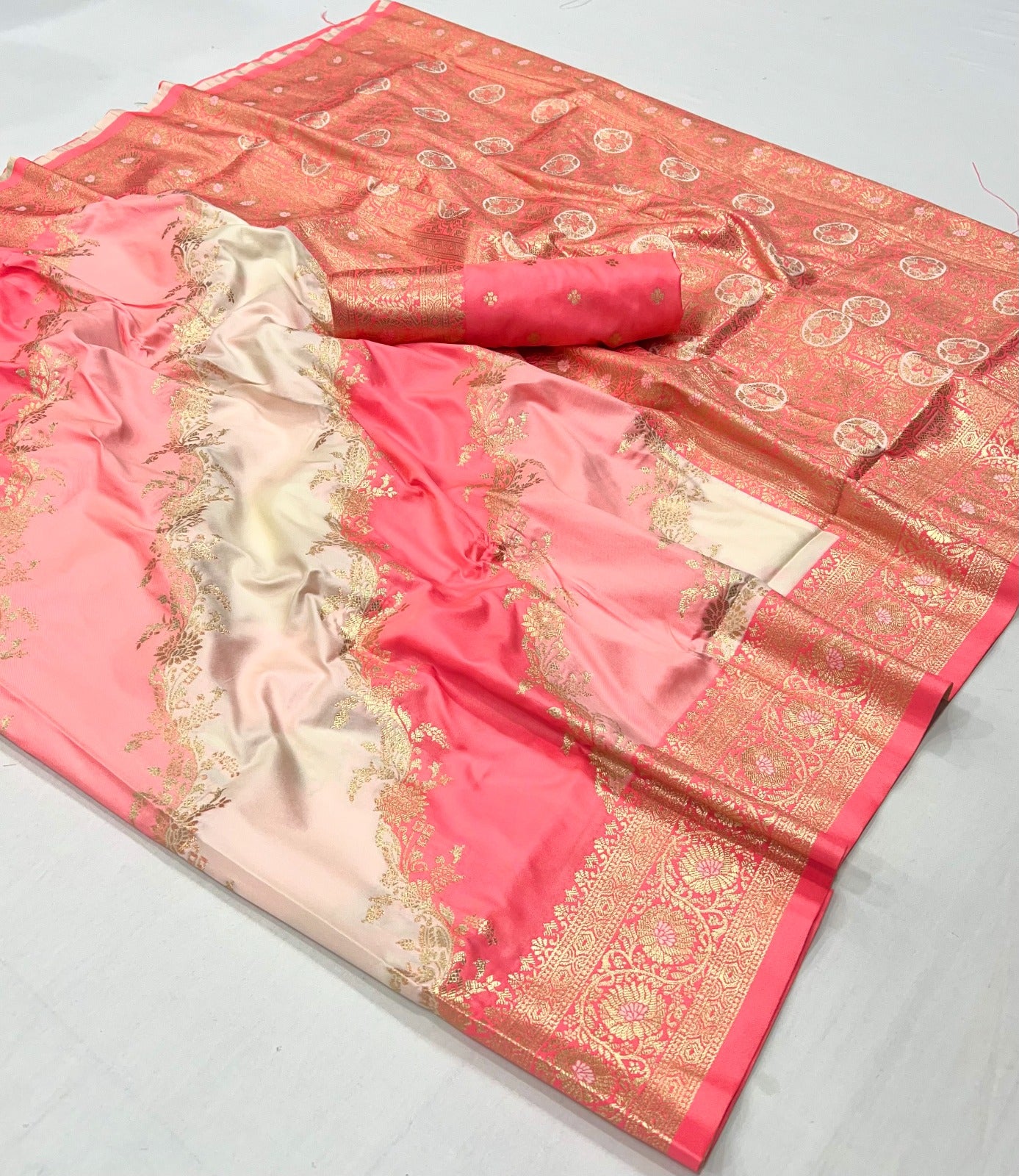 Multi Color Banarasi Silk Readymade/Easy Saree