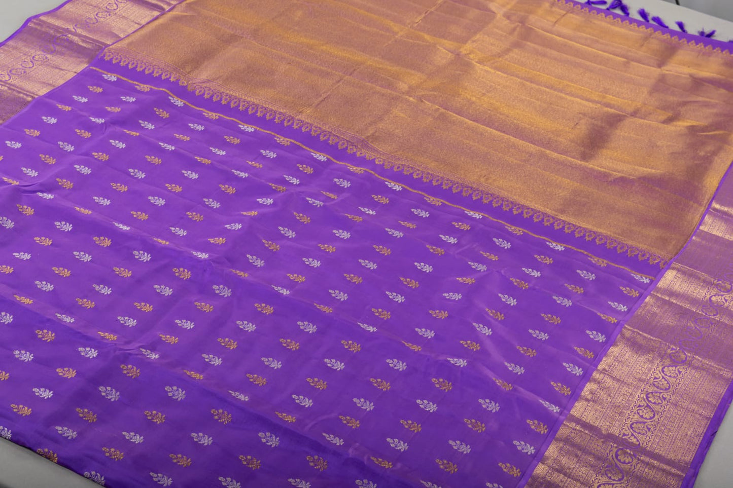 Purple Handmade Readymade Silk Saree With Silk Mark - Panaash Saree