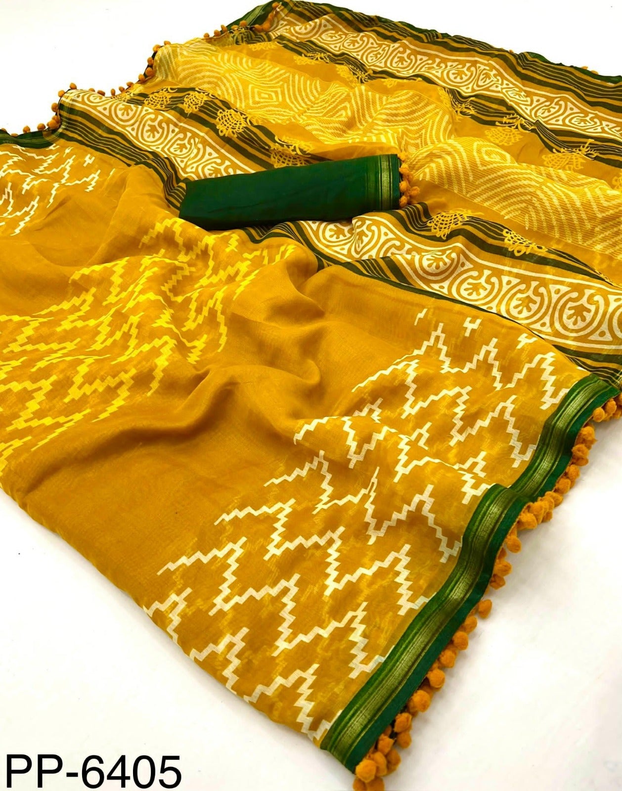 Yellow Mul Mul Cotton Easy/Readymade Saree
