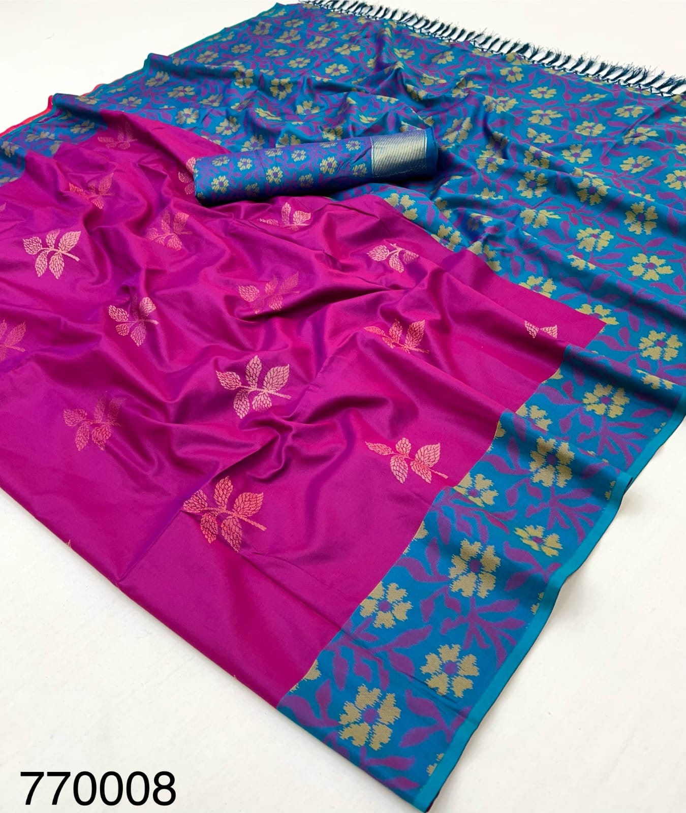 Pink Banarasi Ikkat Silk Readymade/Easy Saree