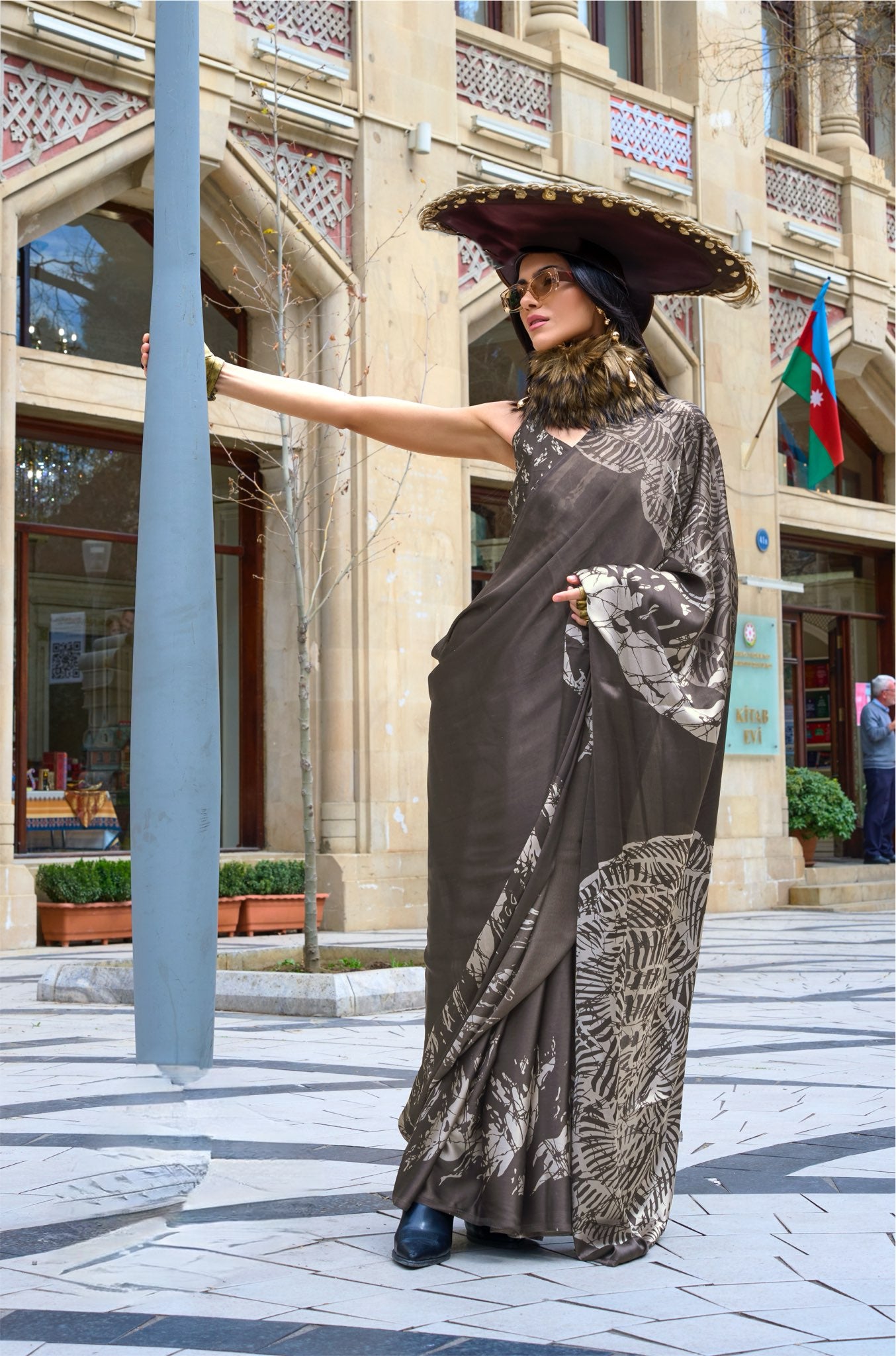 Multicolor Crepe Silk Casual Readymade/Easy Saree