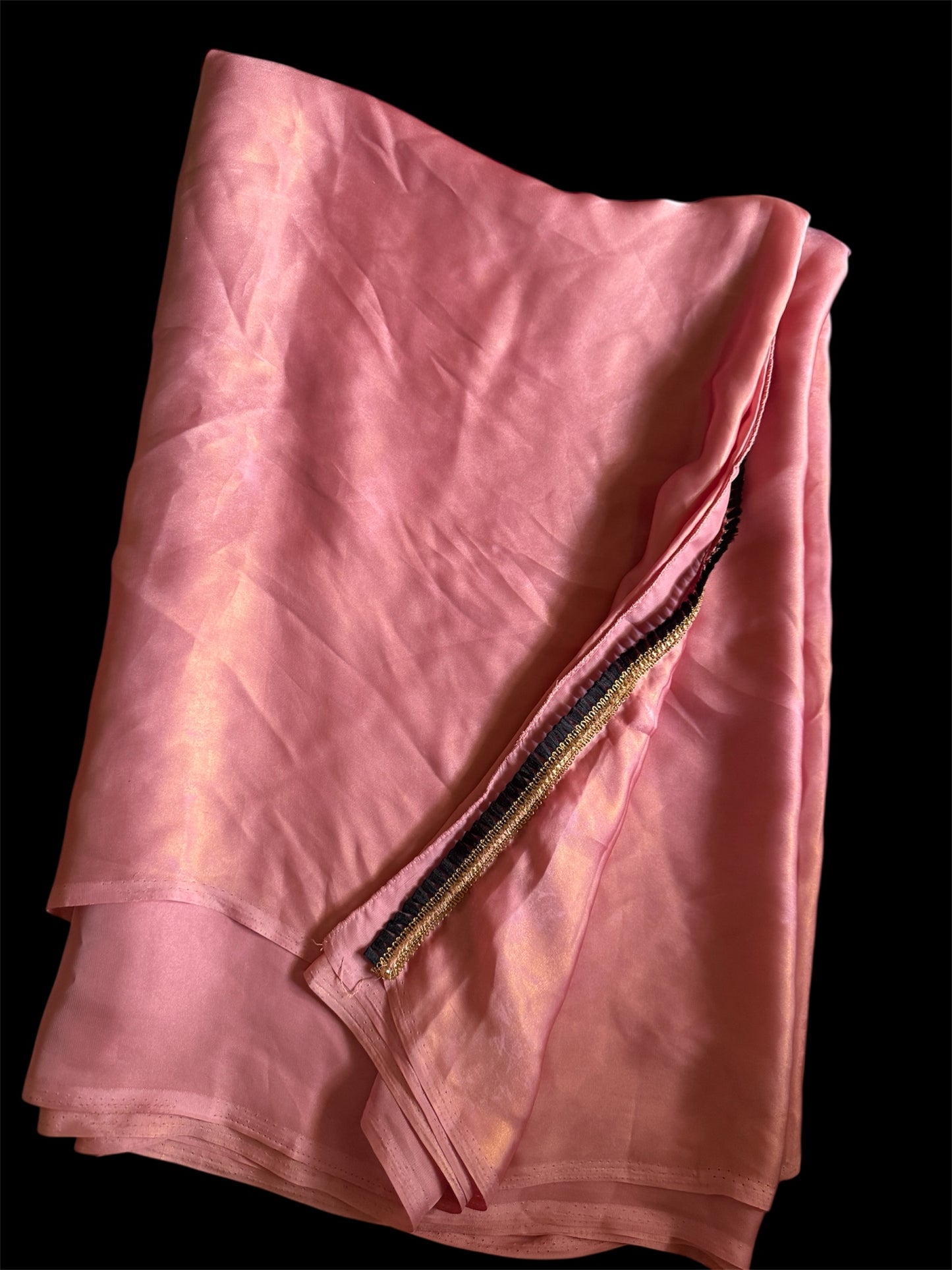 Peach Crushed Shimmer Readymade Saree (Clearance)