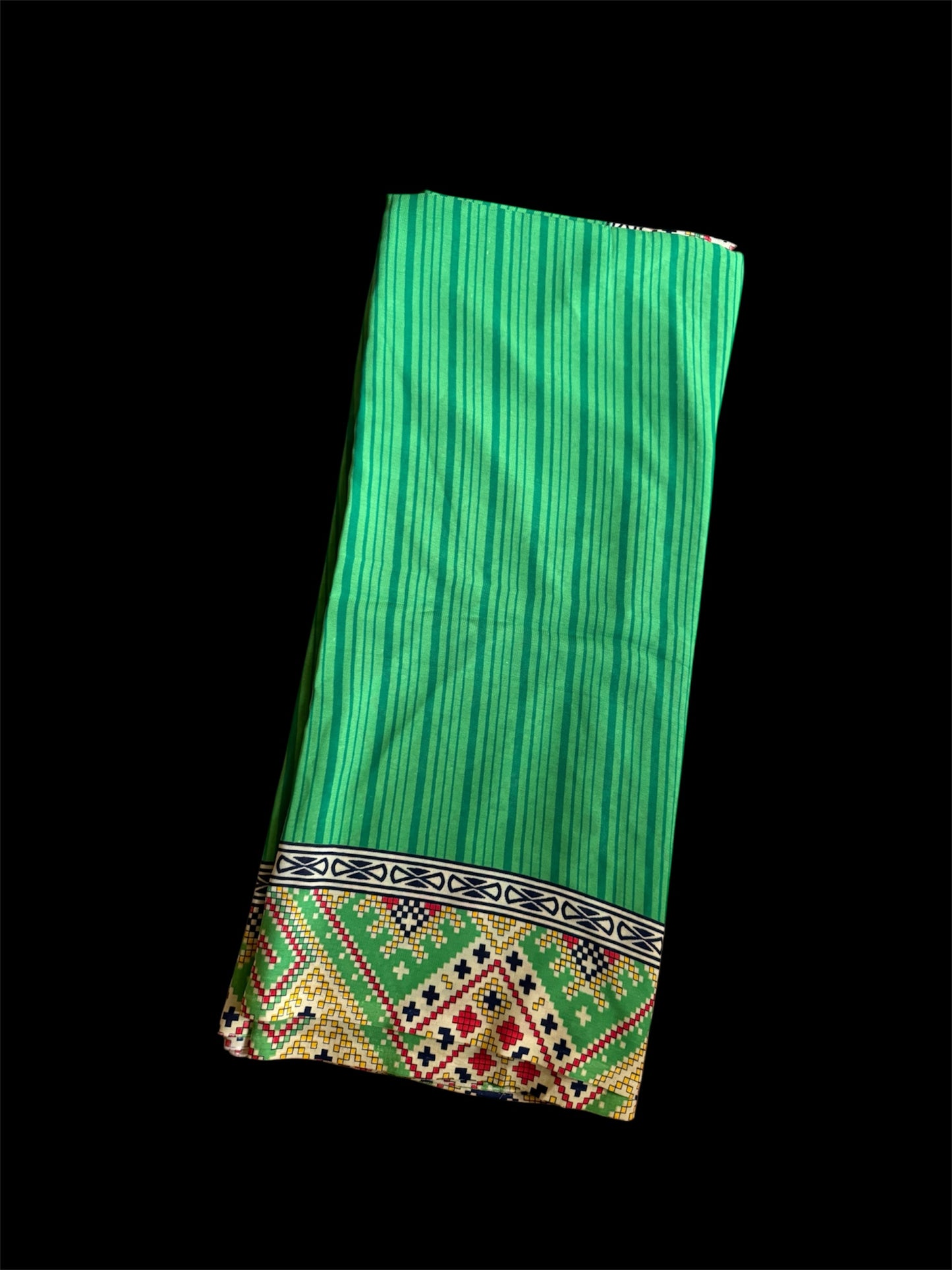 Green Crepe Readymade Saree (Clearance)