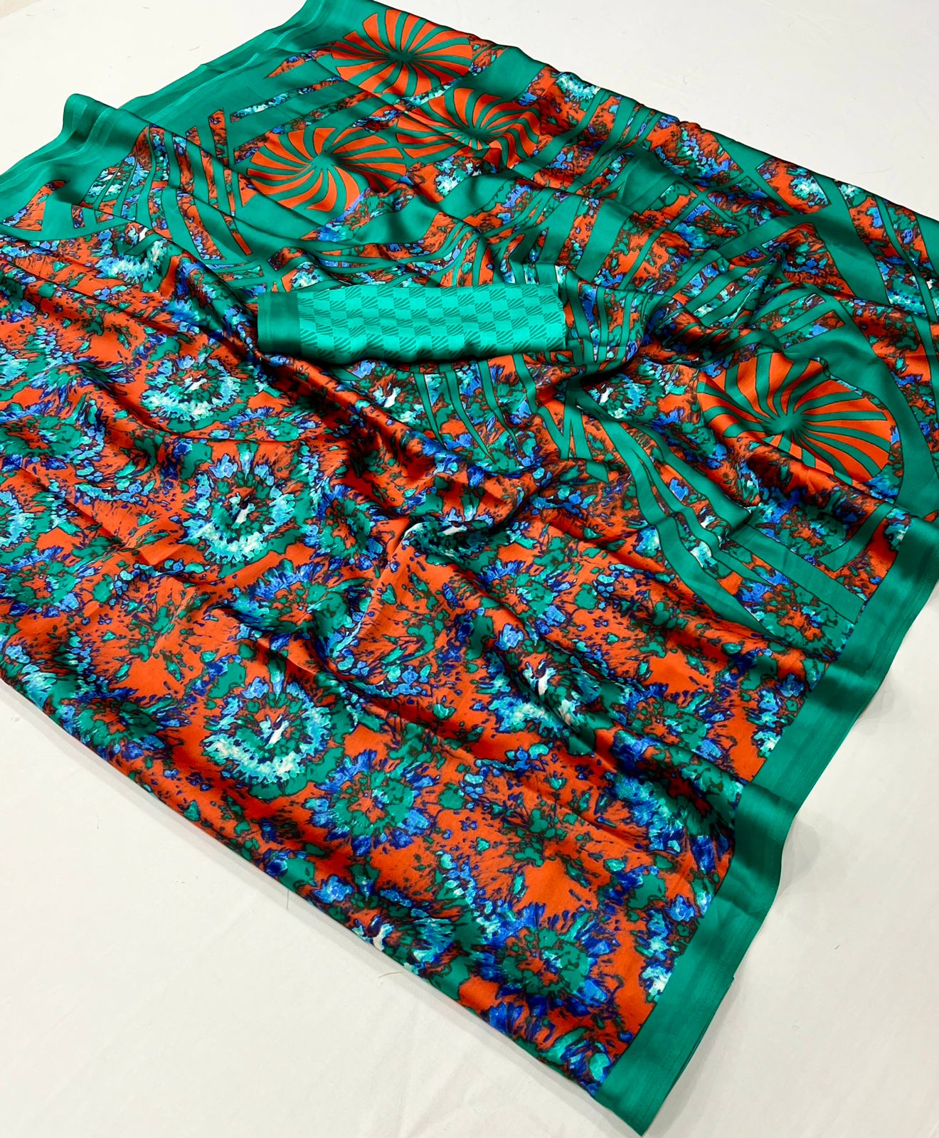 Multi Color Crepe Silk Casual Readymade/Easy Saree