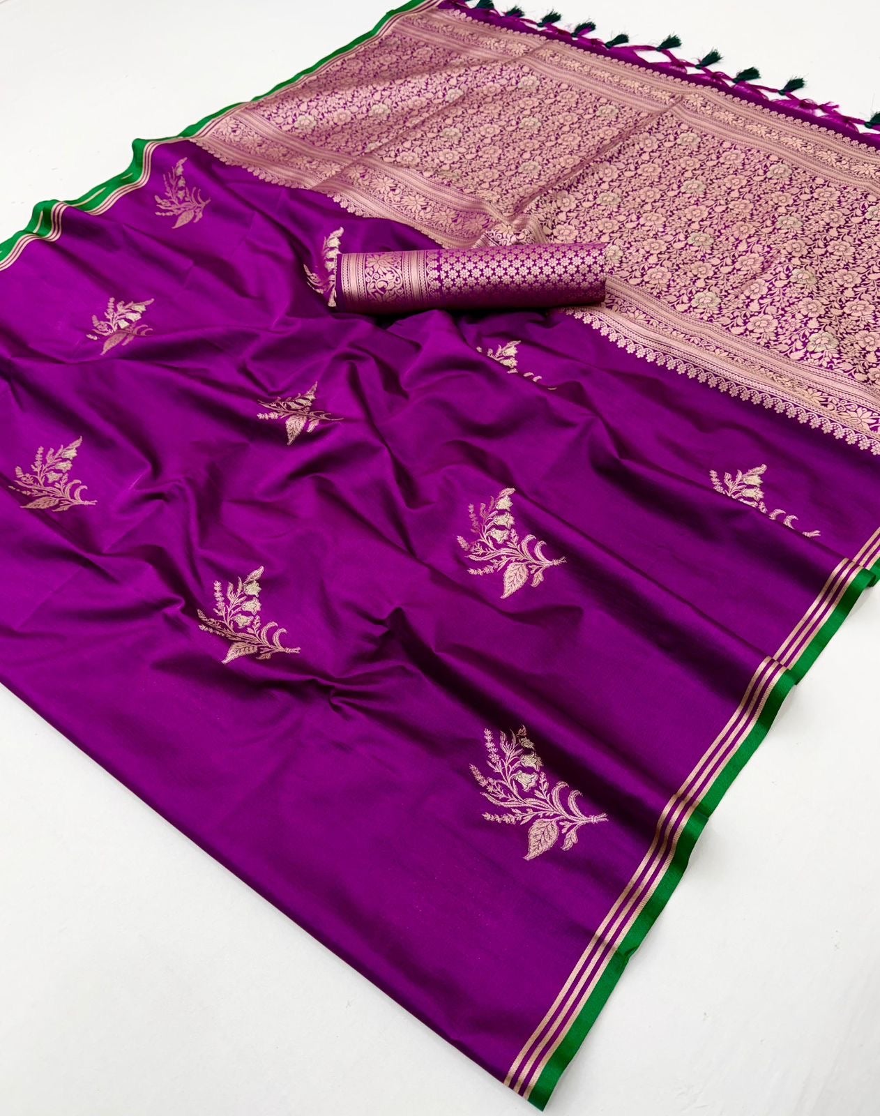 Purple Linen Silk Ready To Wear/Easy Saree - Panaash Saree