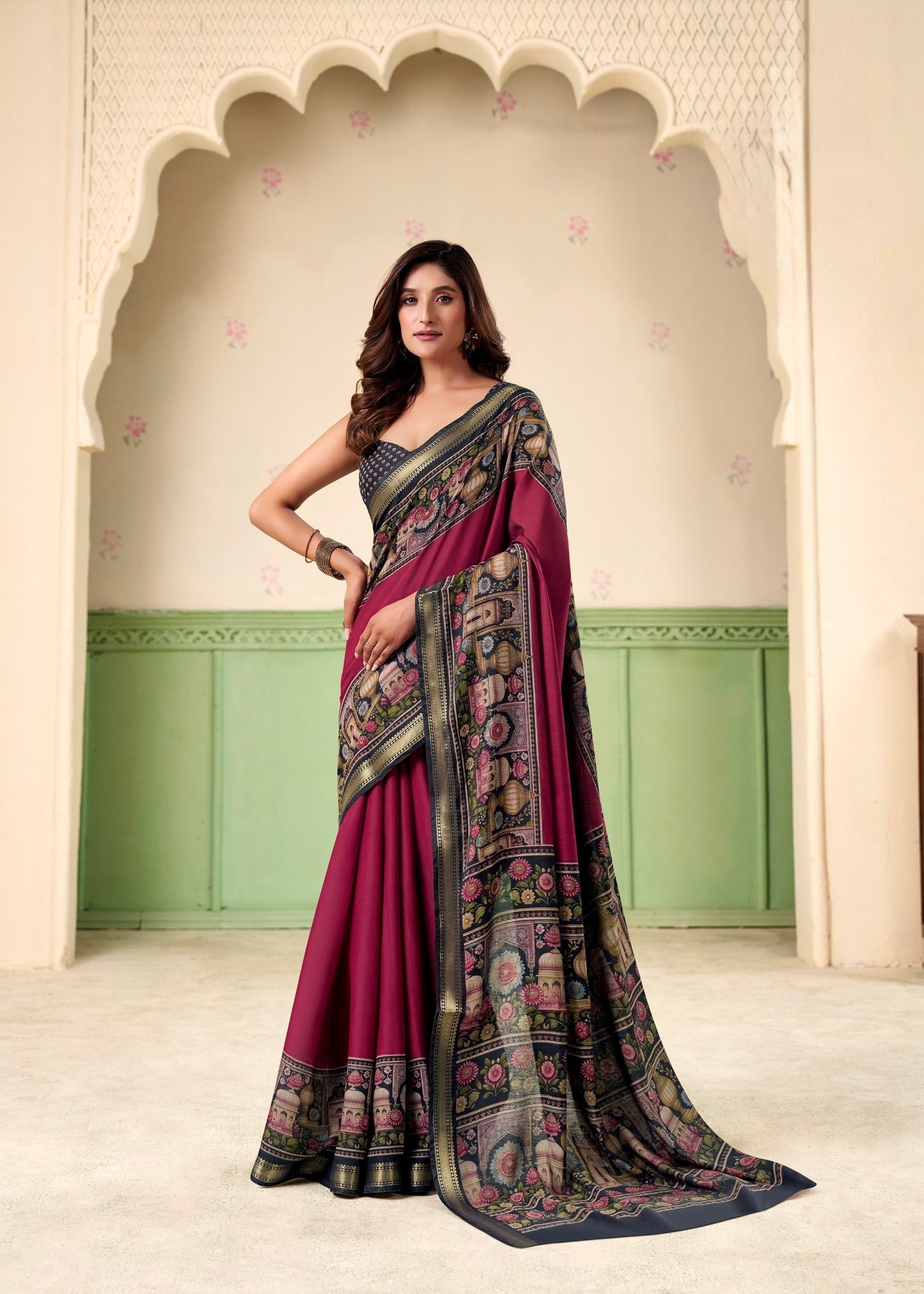 Maroon Mul Cotton Easy/Readymade Saree