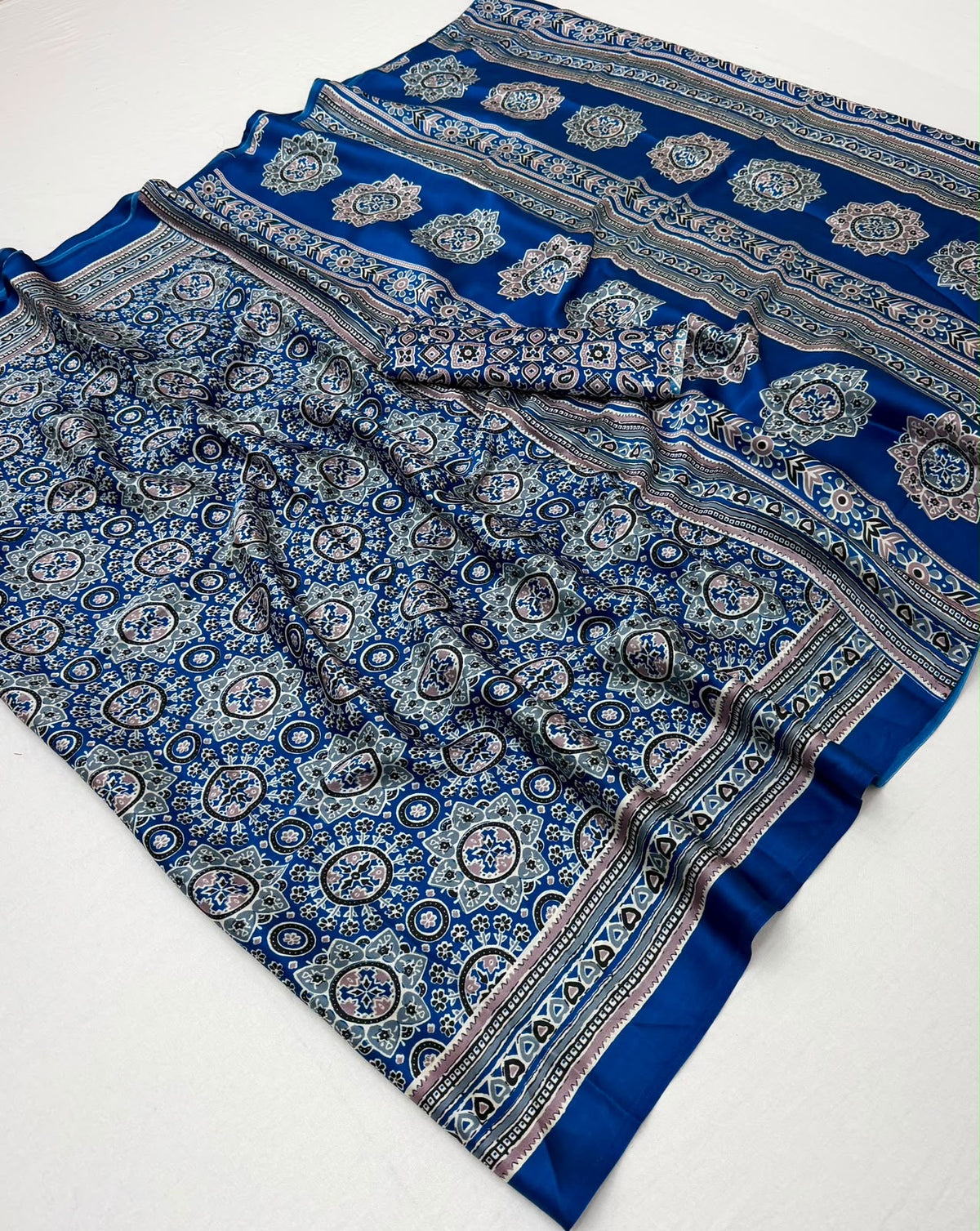Royal Blue Modal Silk Ready To Wear/Easy Saree by Stylebypanaash