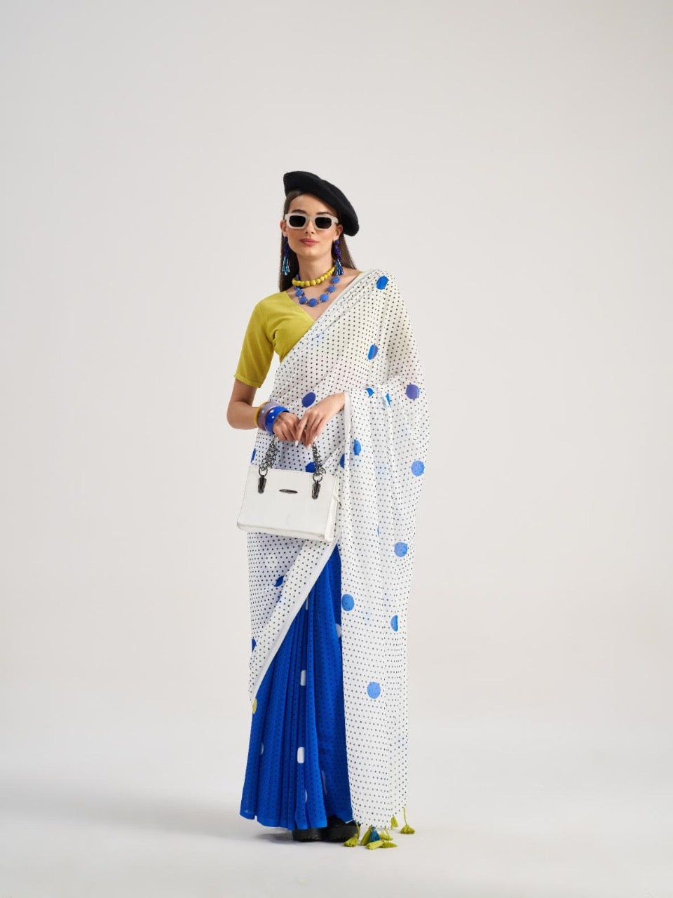 Multicolor Georgette Readymade/Easy Saree