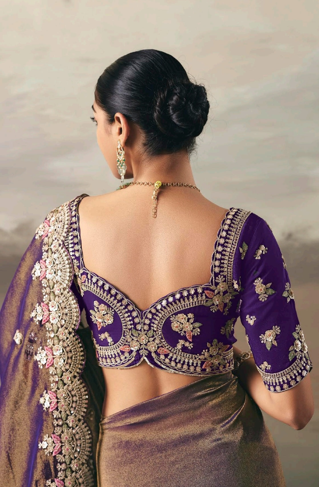 Purple Colour Party Wear Readymade Saree