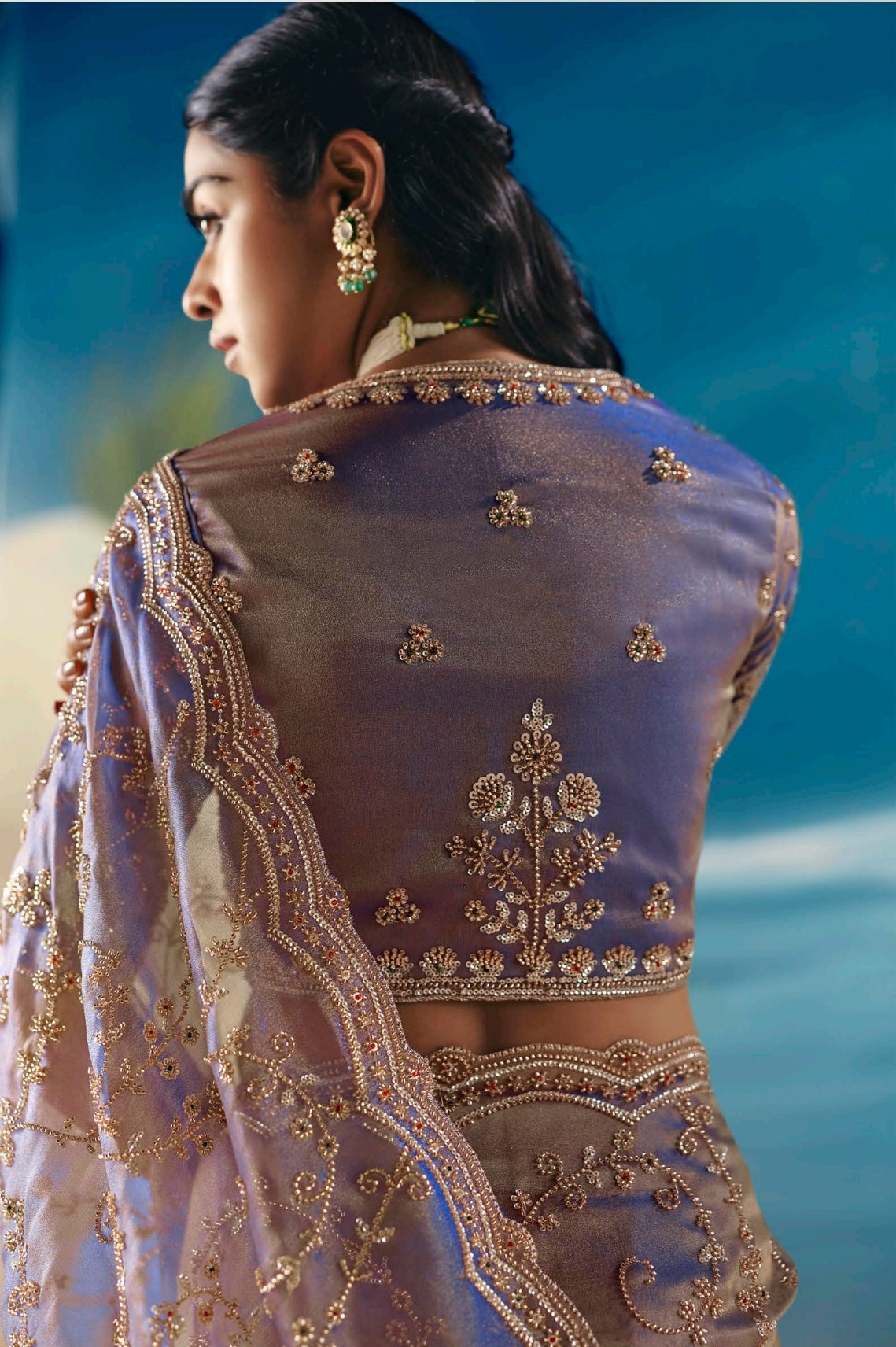 Lavender Colour Party Wear Readymade Saree
